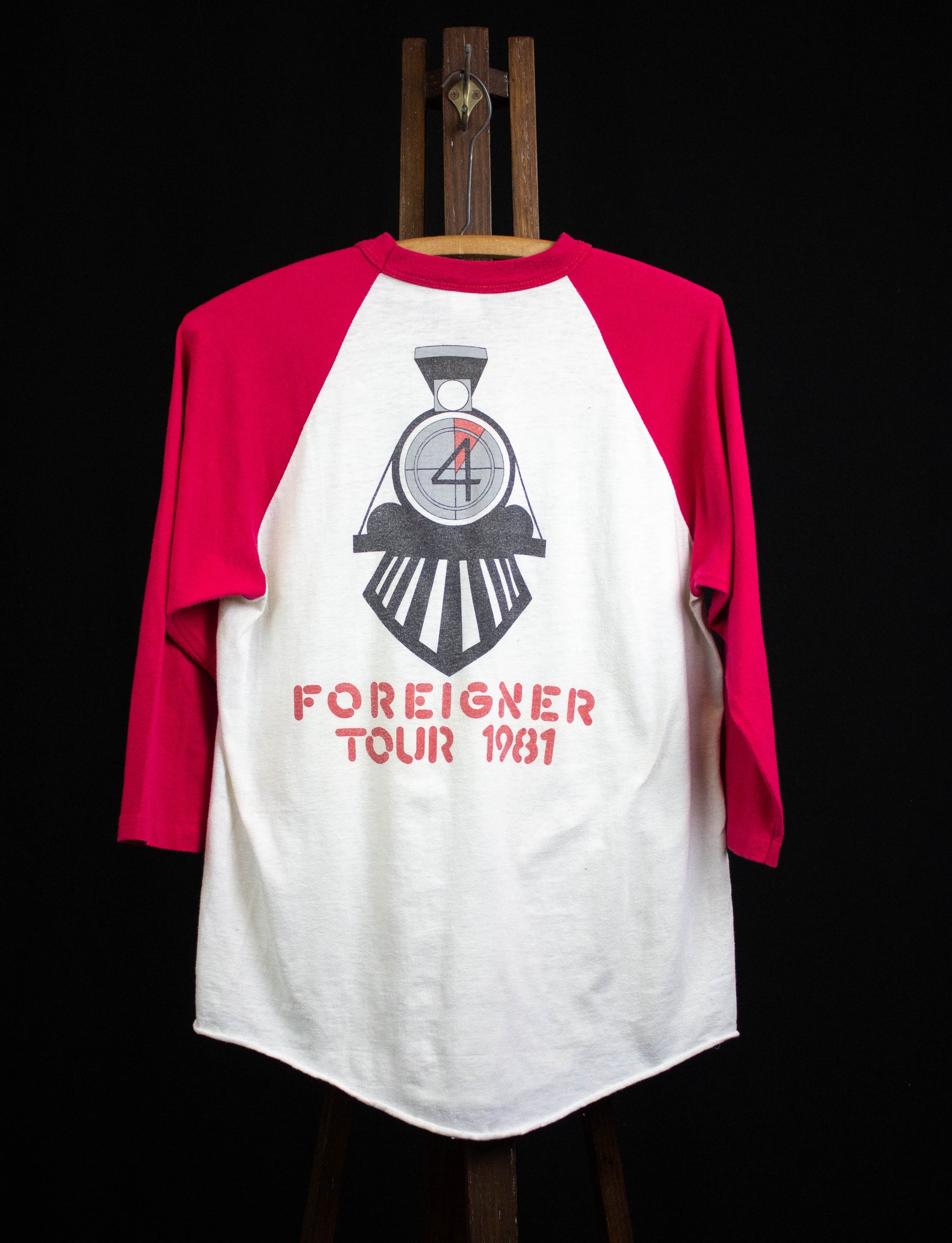 Vintage Foreigner 1981 Tour Concert T Shirt White and Red Raglan Medium