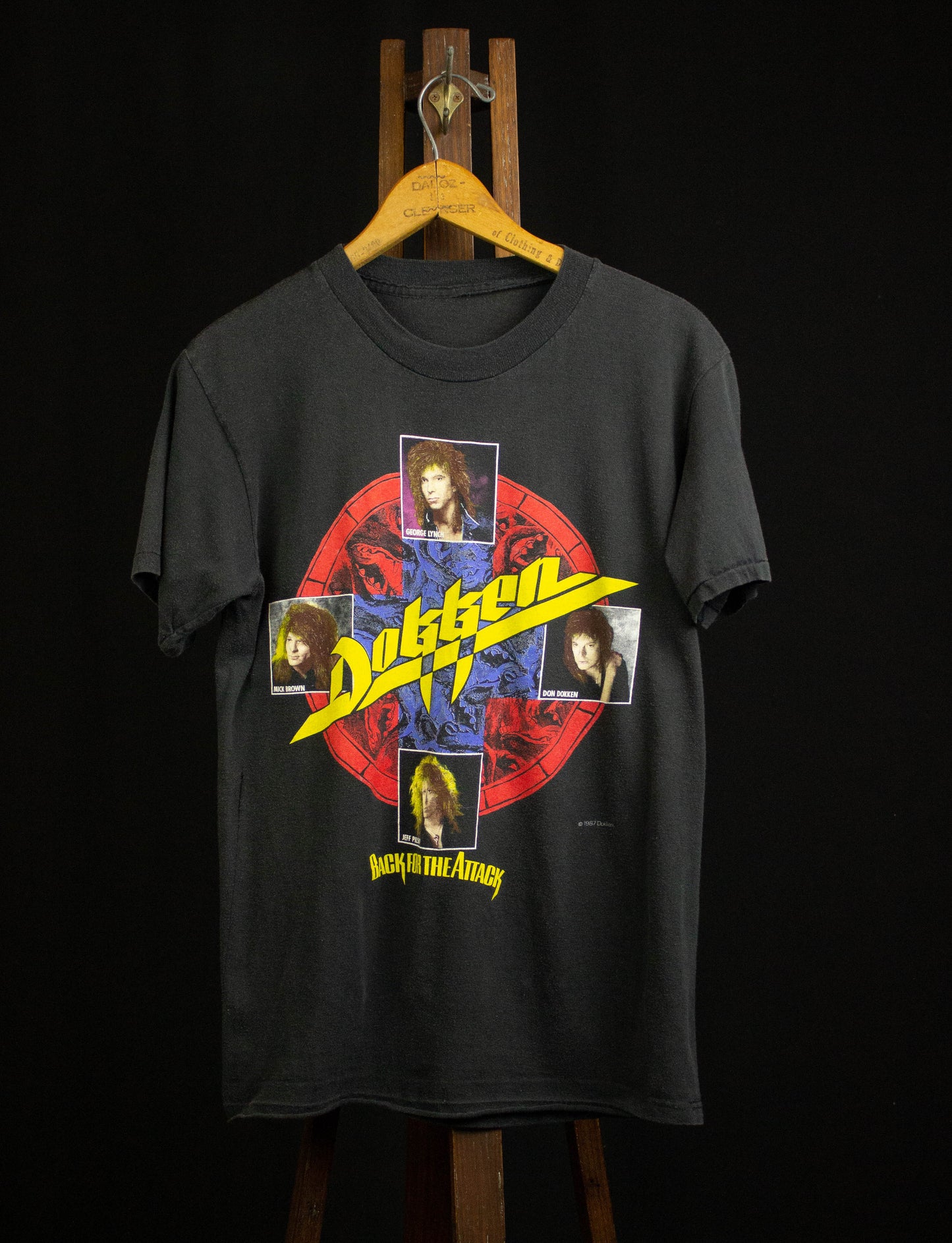 Vintage Dokken 1987 Back For The Attack Concert T Shirt Black Medium