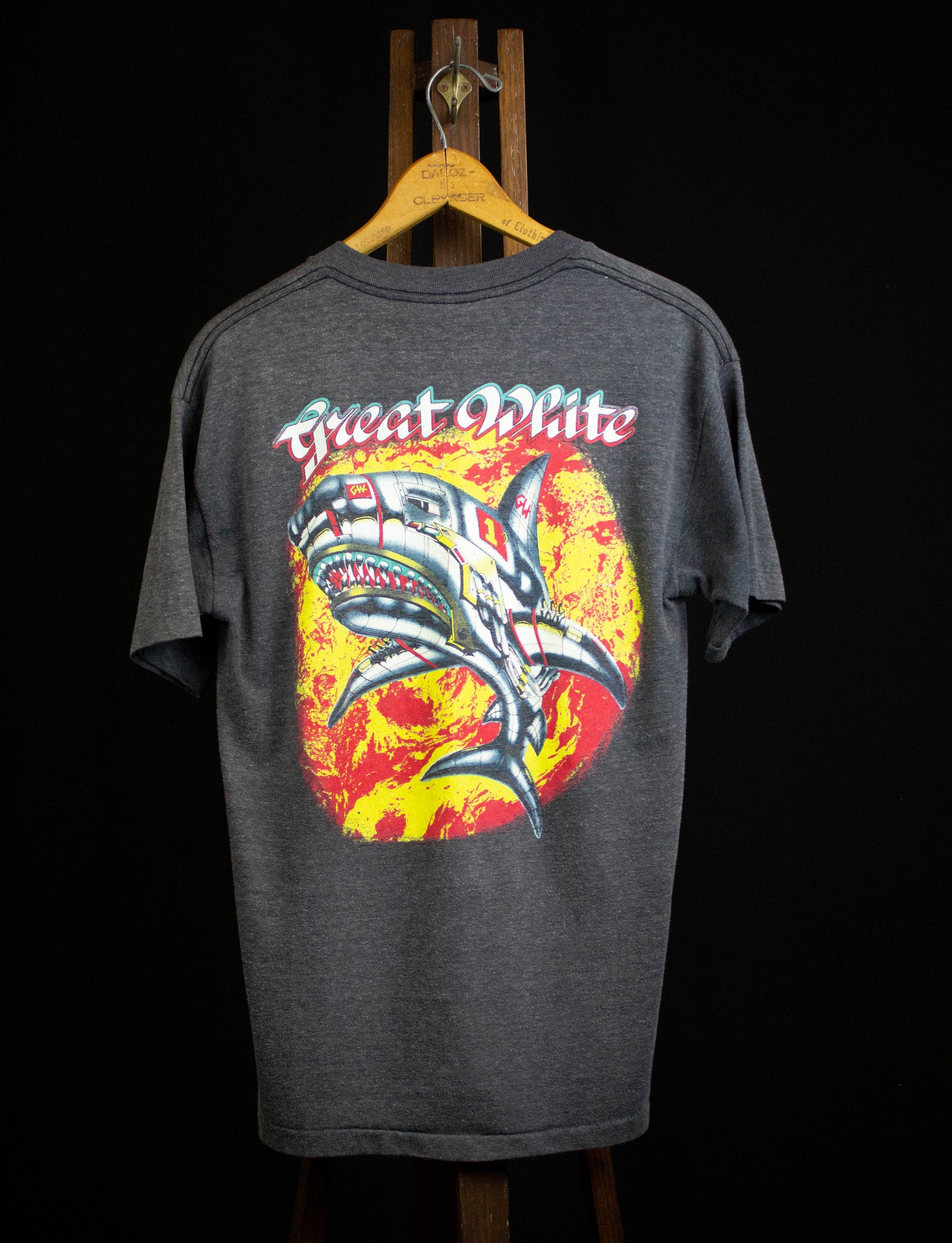 Vintage Great White 1987 Concert T Shirt Gray Medium