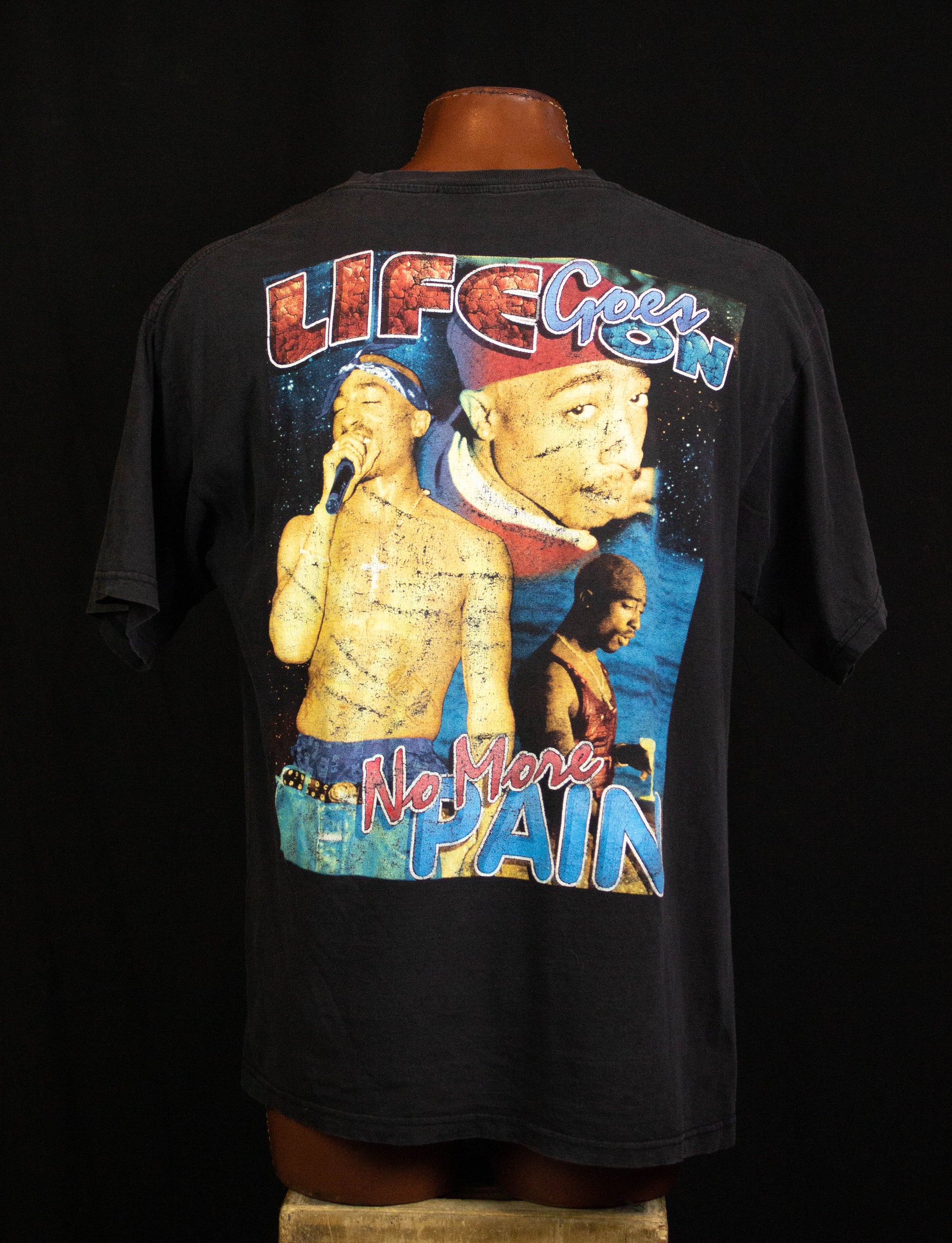 Vintage 1996 2Pac Shakur Life Goes on No More Pain Rap T Shirt XXL