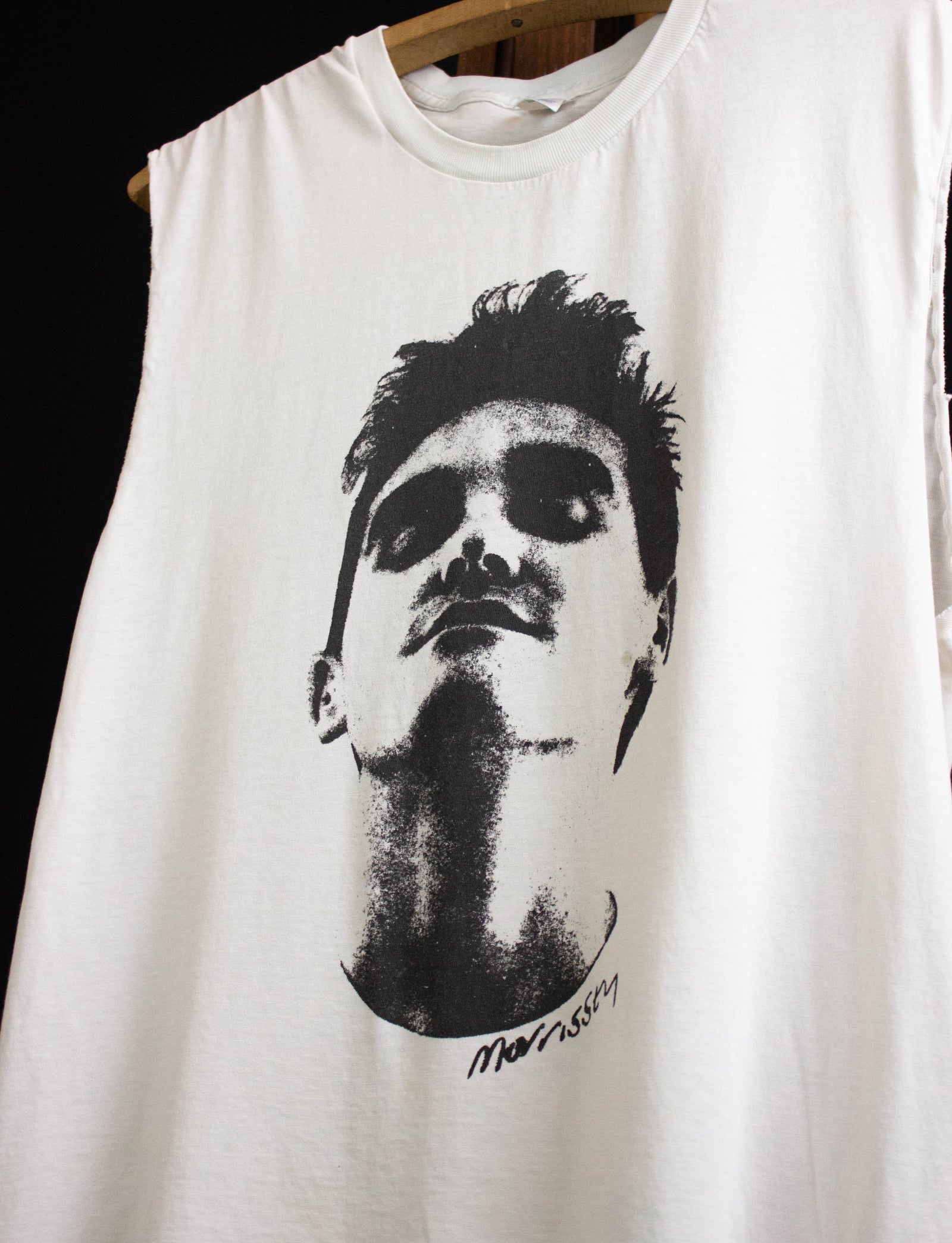 Vintage 90s Morrissey Cut Off Concert T Shirt White Large