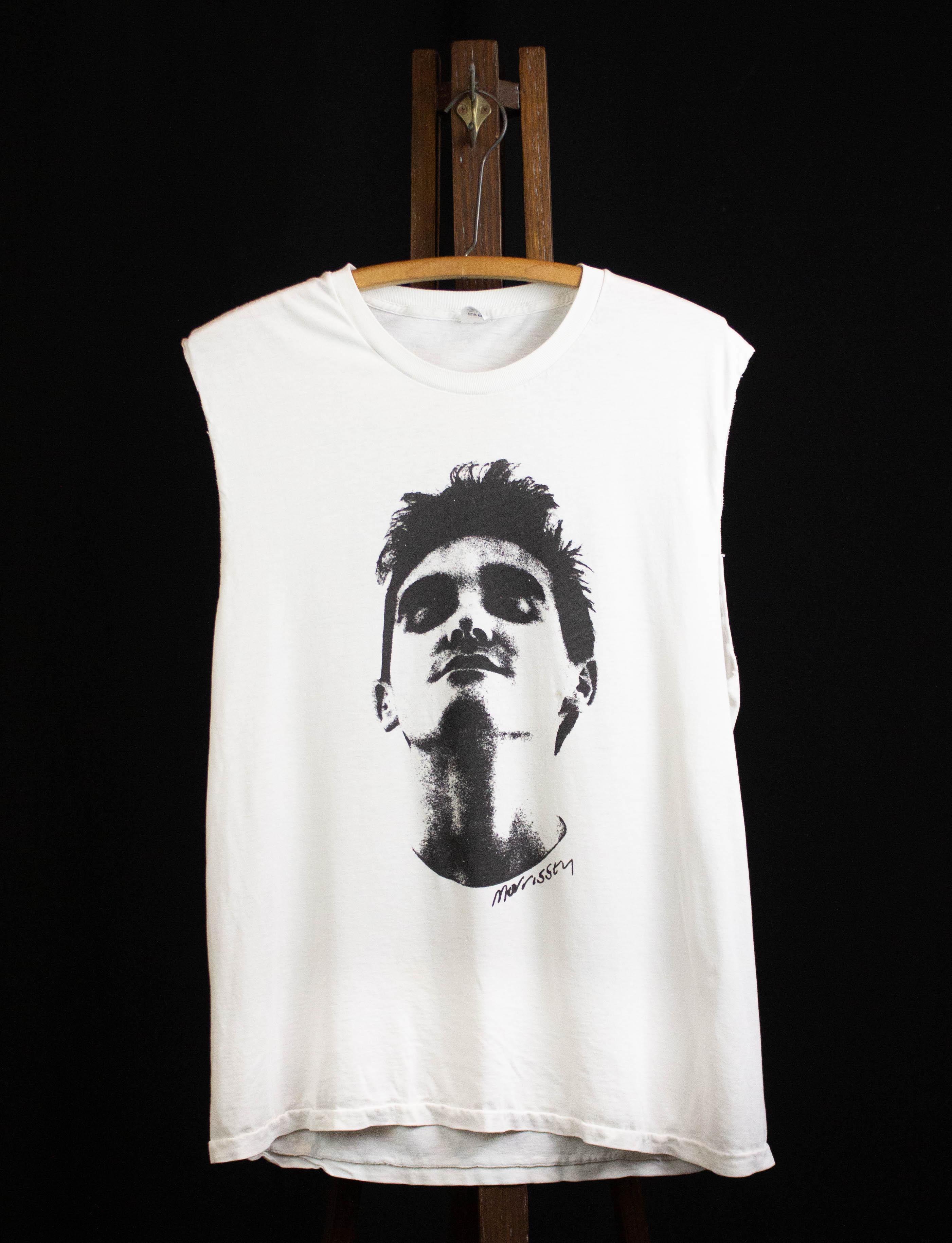 Vintage 90s Morrissey Cut Off Concert T Shirt White Large