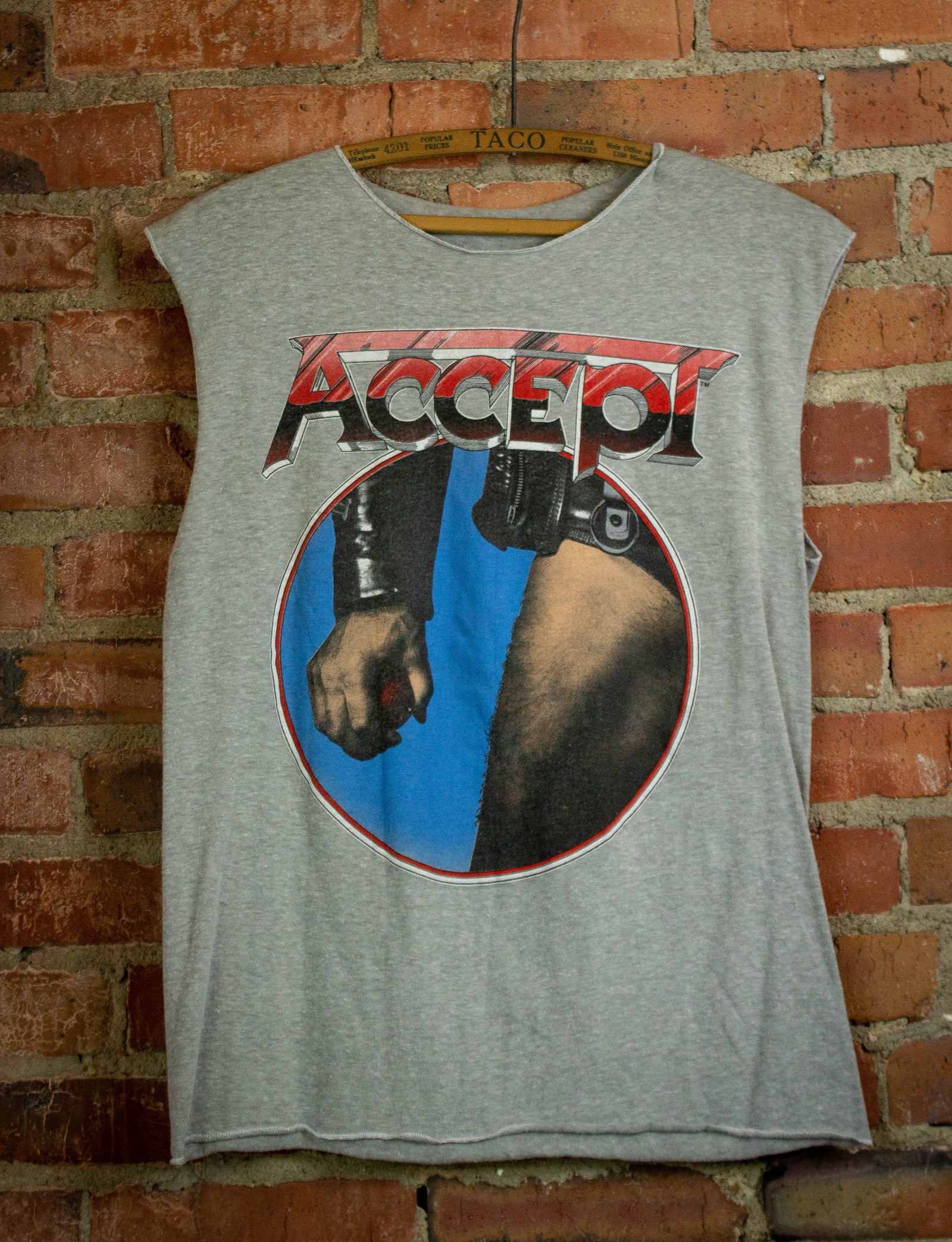 Vintage 1984 Accept Balls To The Walls Concert T Shirt Cut Off Unisex Large