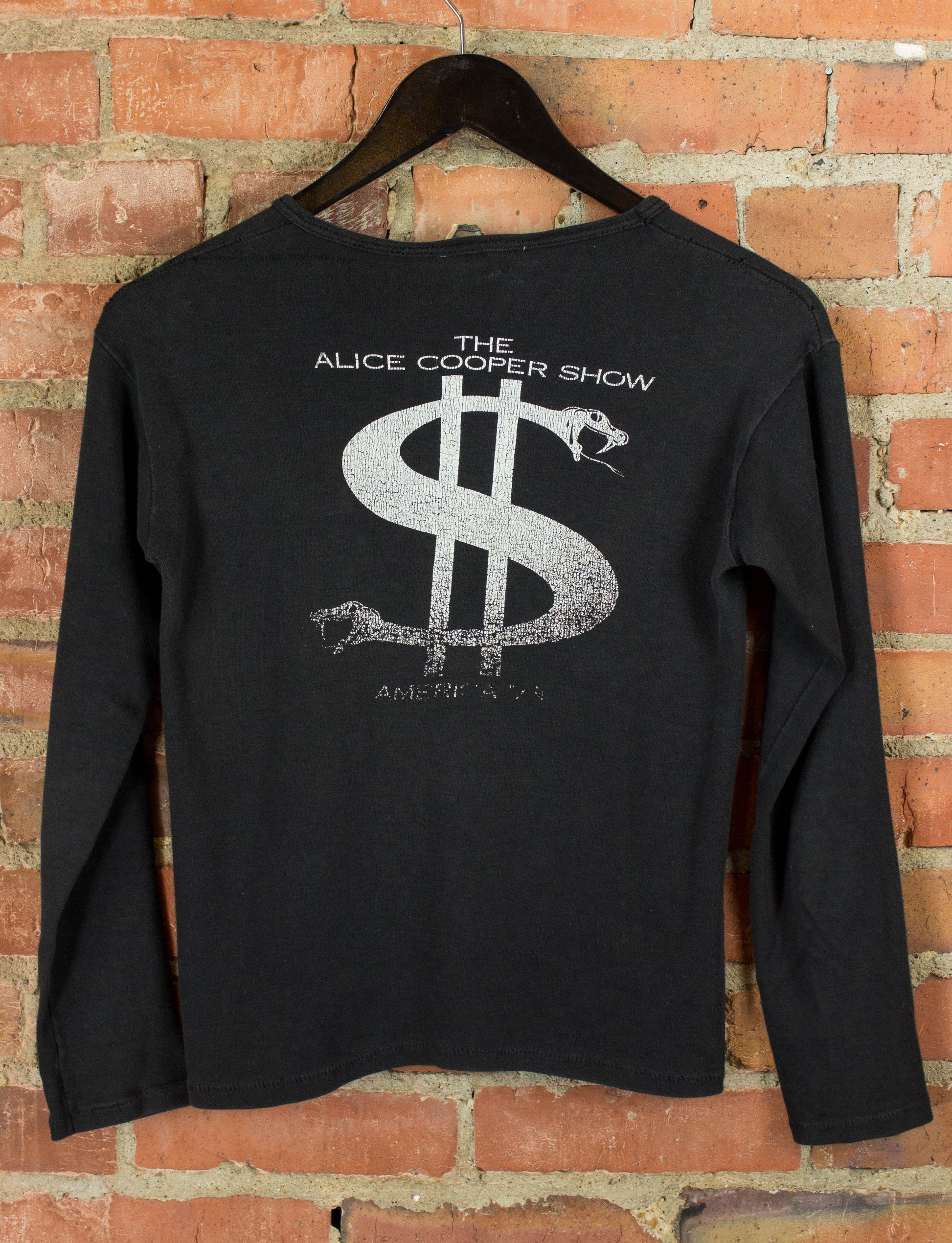 Alice Cooper 1974 Billion Dollar Babies Black Longsleeve Concert T Shirt Unisex XS