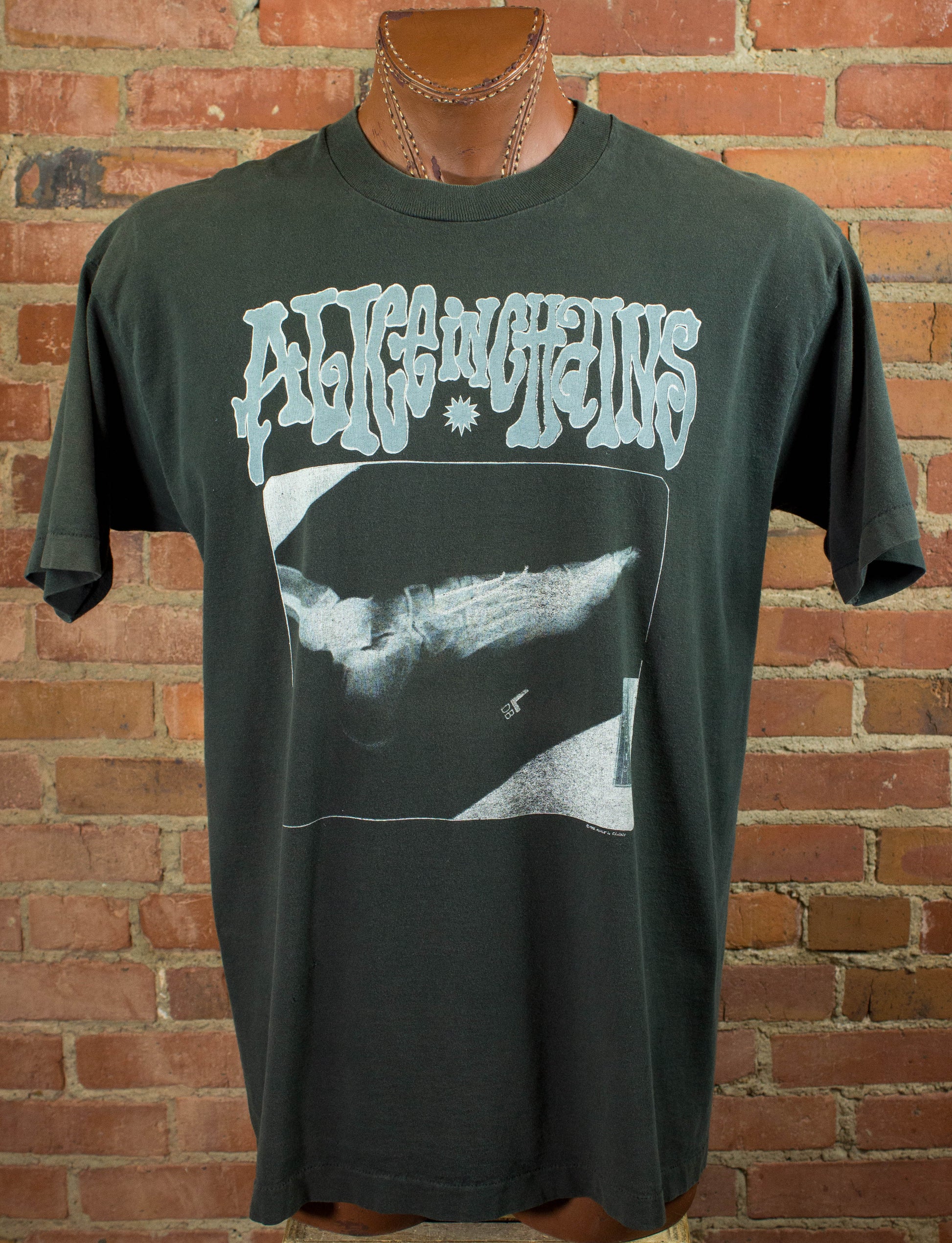 Vintage Alice In Chains 1992 Broken Foot X Ray Layne Staley Black Concert T Shirt Unisex XL