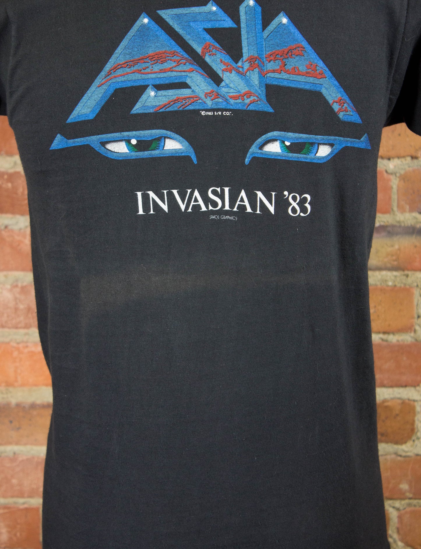 Asia 1983 Invasian Tour Black Concert T Shirt Unisex Small