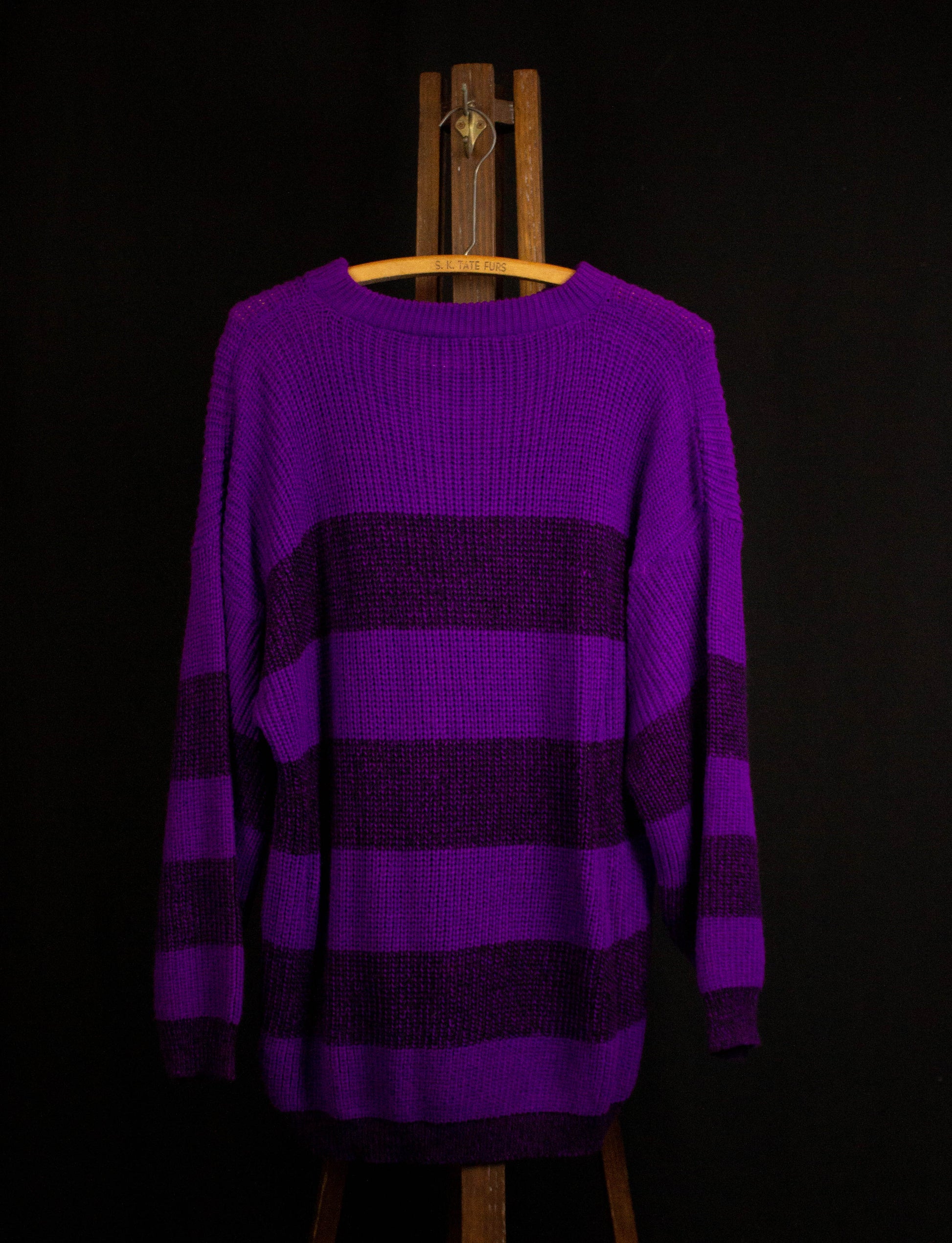 Vintage Bel Ami Striped Sweater Purple XL