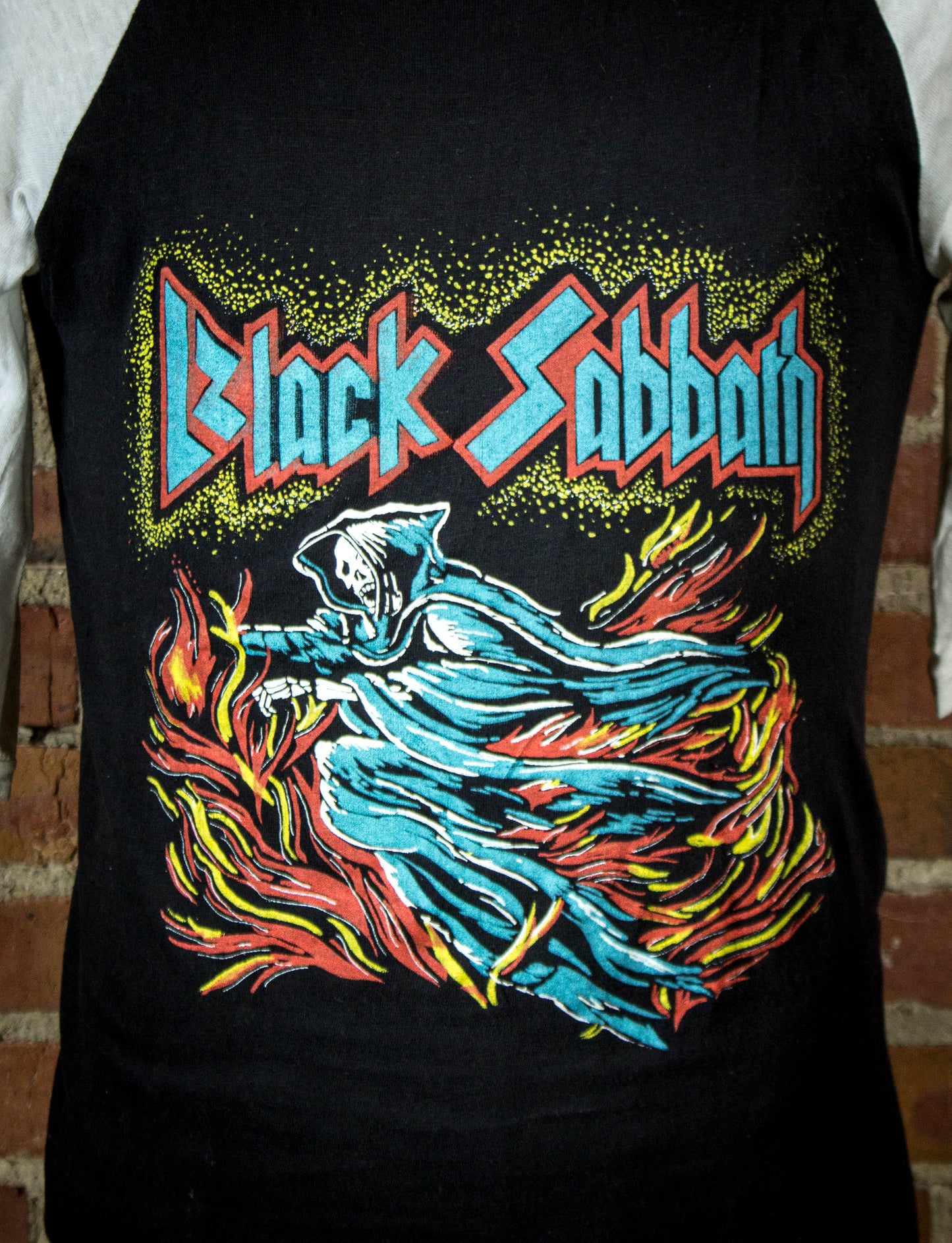 Vintage 70s Black Sabbath Grim Reaper Bootleg Jersey Concert T Shirt Medium