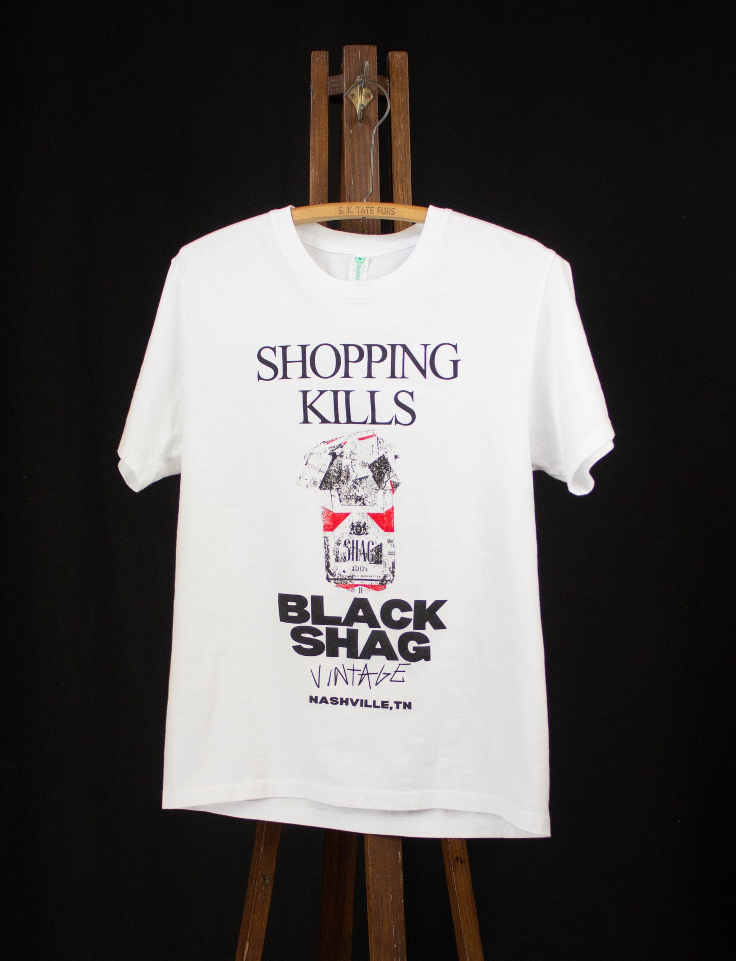 Black Shag Vintage Shopping Kills T Shirt