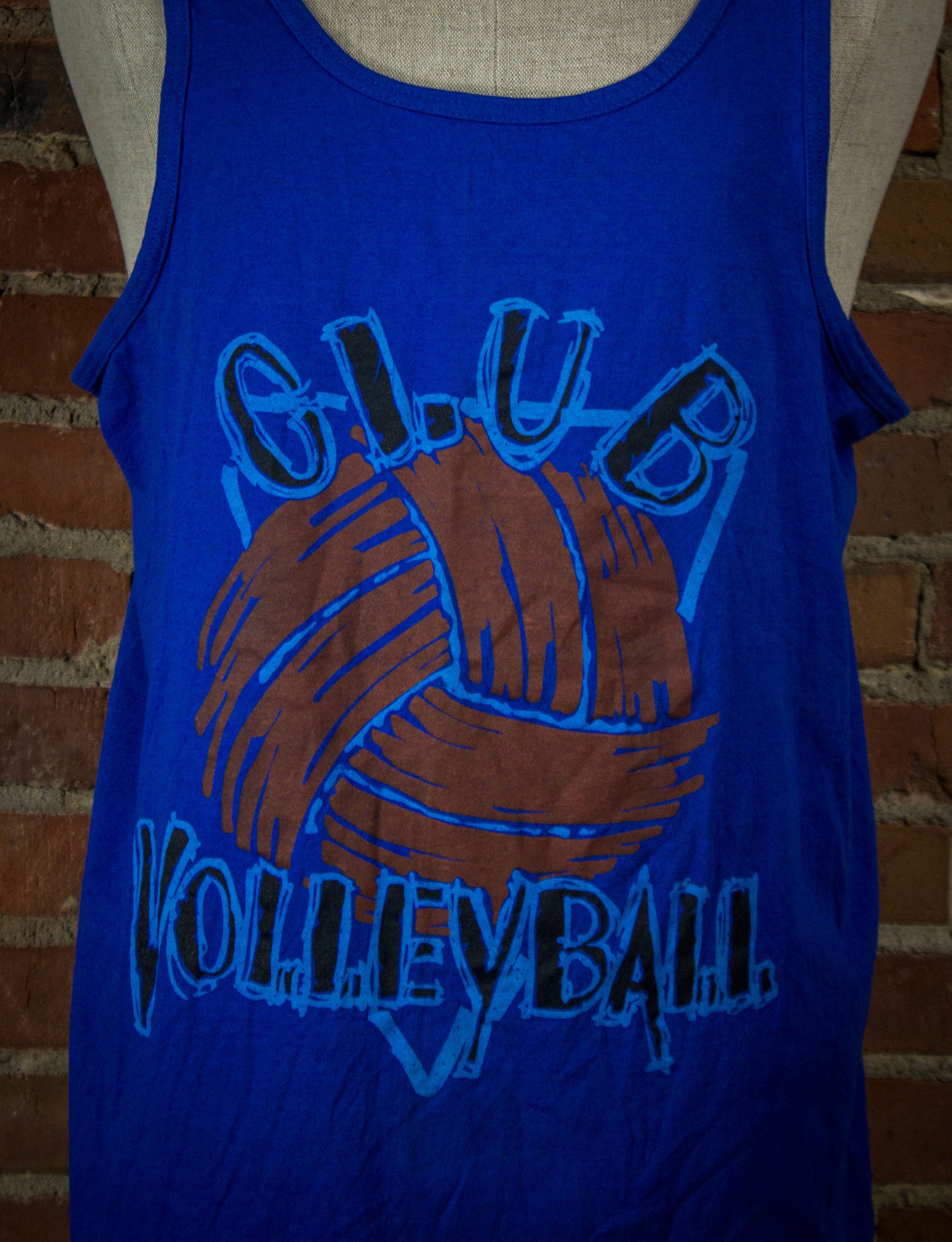 Vintage 80s Club Volleyball Blue Tank Top Unisex XL