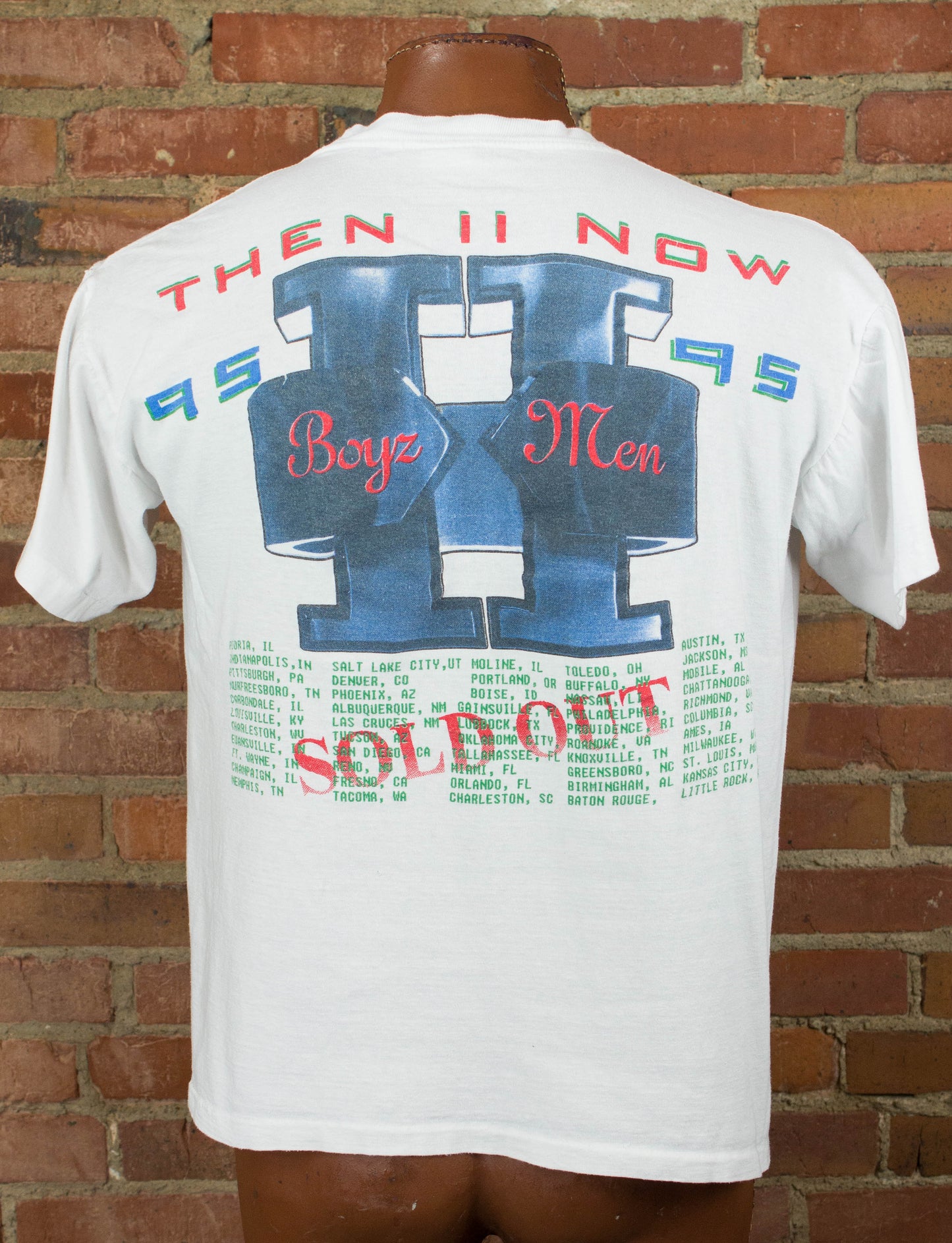 Boyz To Men 1995 Then To Now Tour Rap Tee Concert T Shirt XL