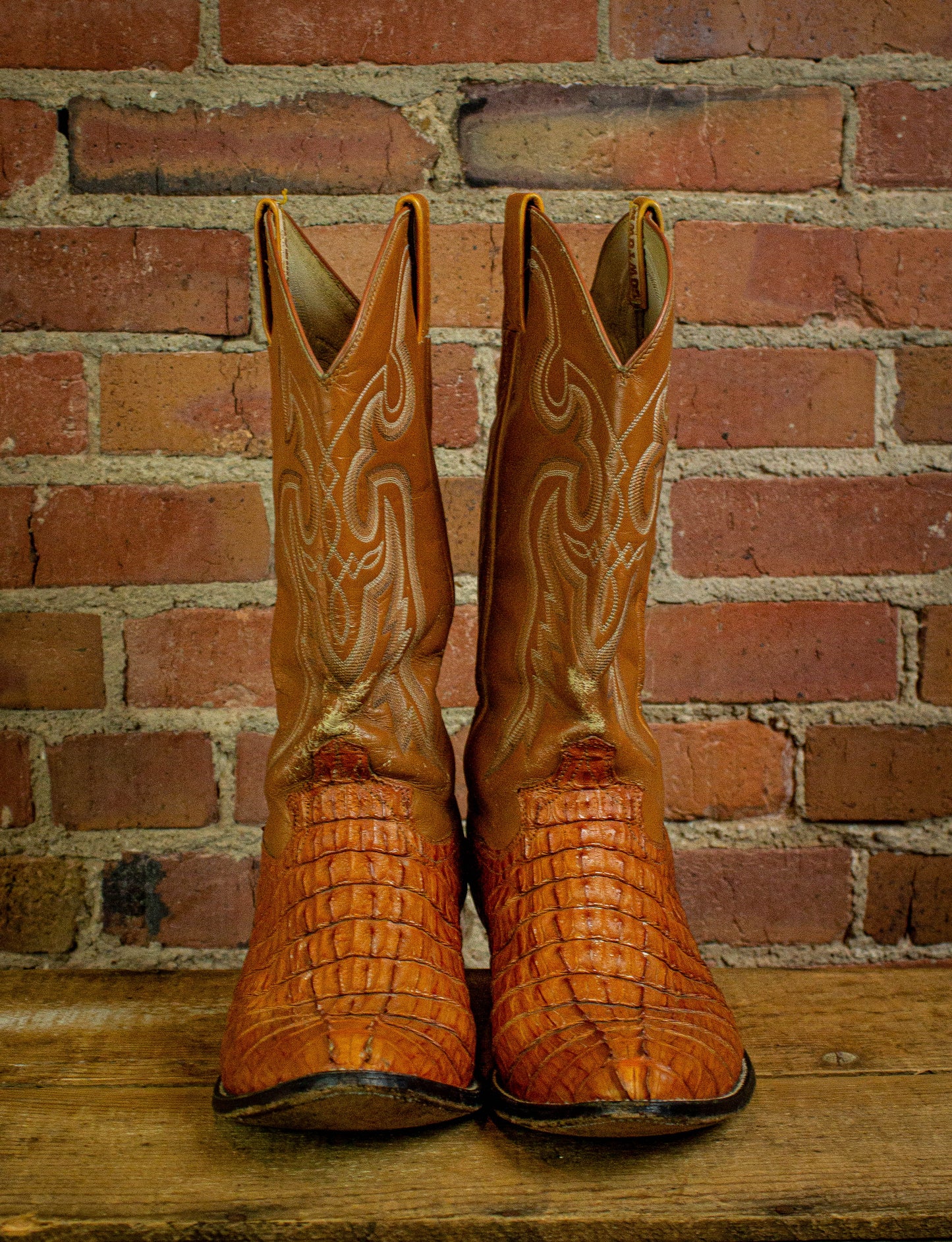 Vintage Cowtown Brown Cayman Cowboy Boots Size 9.5 D