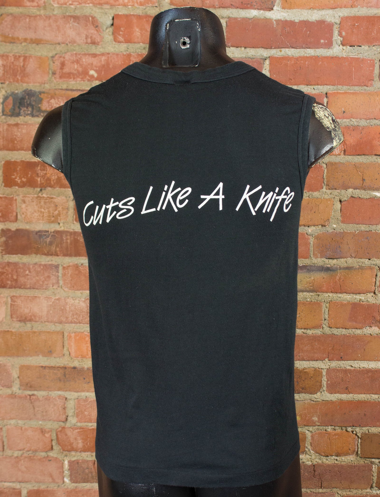 Vintage Bryan Adams 1983 Cuts Like A Knife Black and Pink Muscle Tee Concert T Shirt Unisex Small