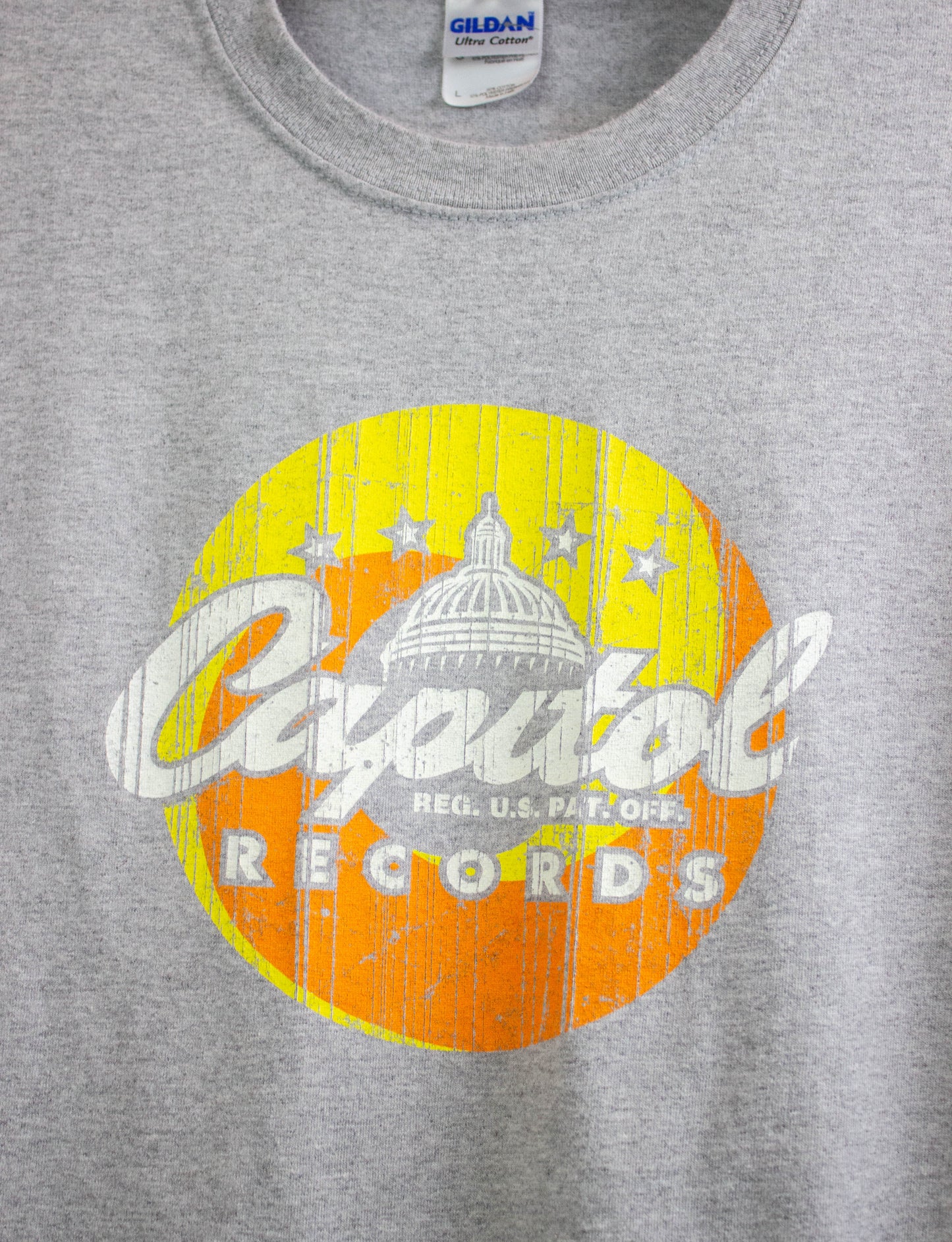 Vintage Capital Records Graphic T Shirt Gray Large