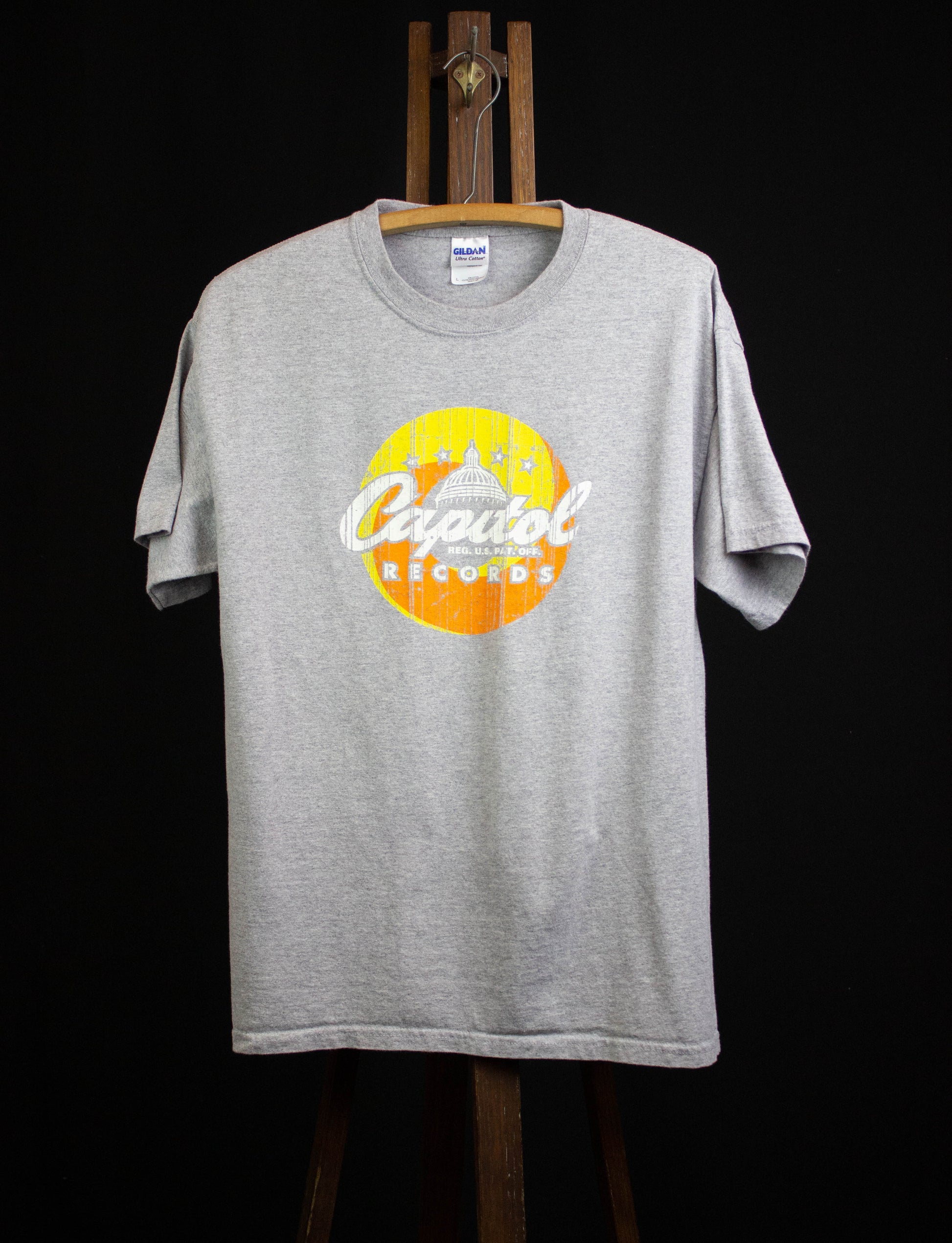 Vintage Capital Records Graphic T Shirt Gray Large