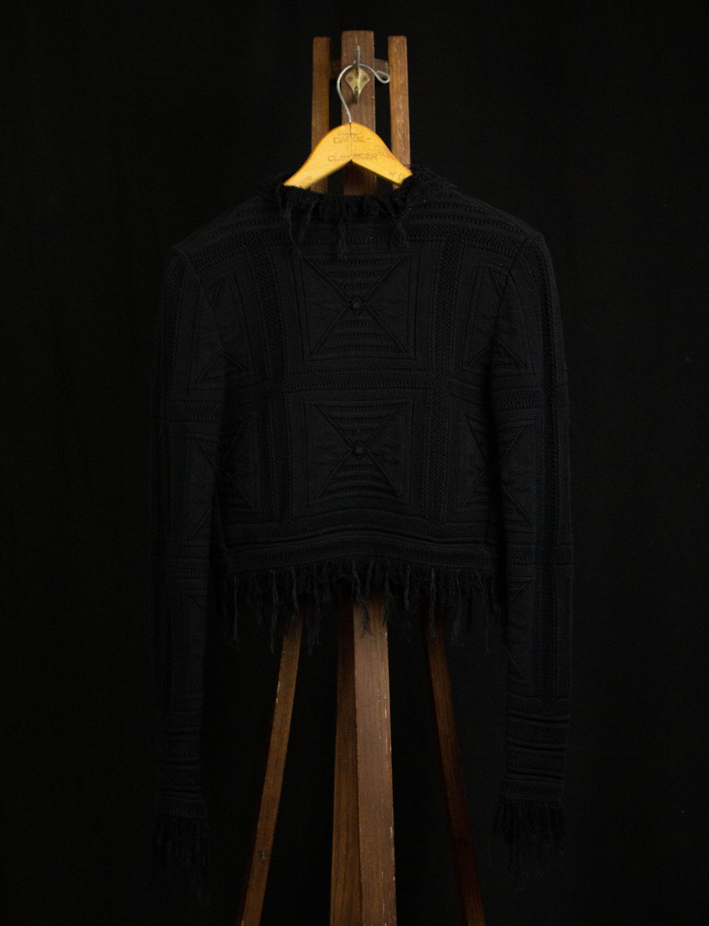 Vintage 90s Chanel Black Woven Cardigan Sweater XS