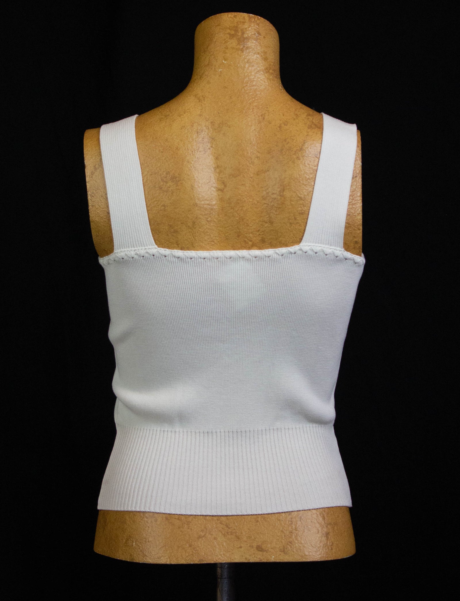 Vintage 90s Chanel White Harness Tank Top XS