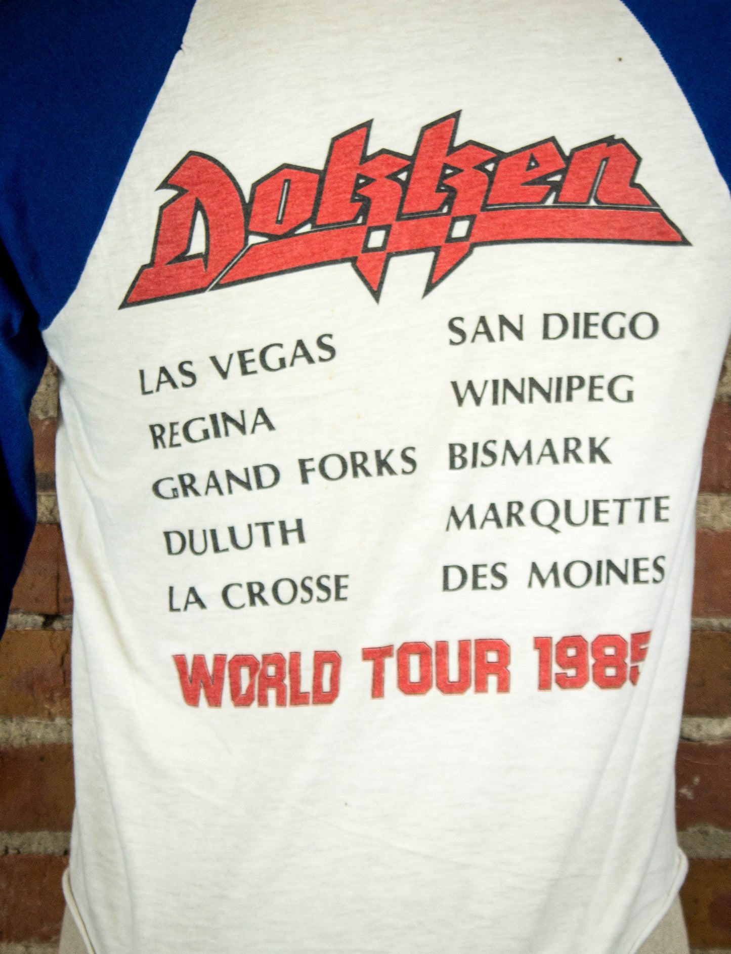Vintage 1984 Dokken Under Lock n Key World Tour Jersey Concert T Shirt Large