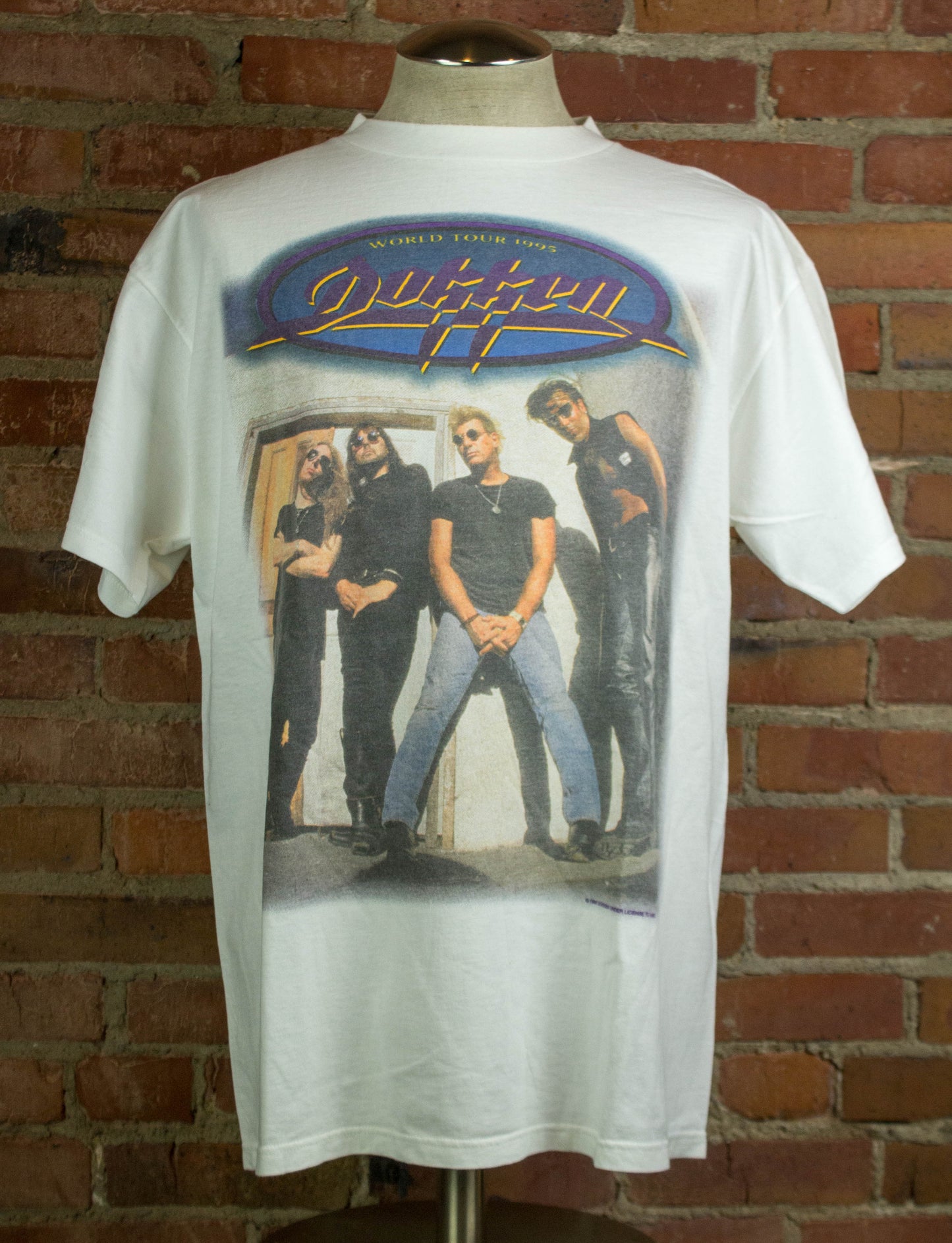 Vintage 1995 Dokken World Tour White Concert T Shirt Unisex XL