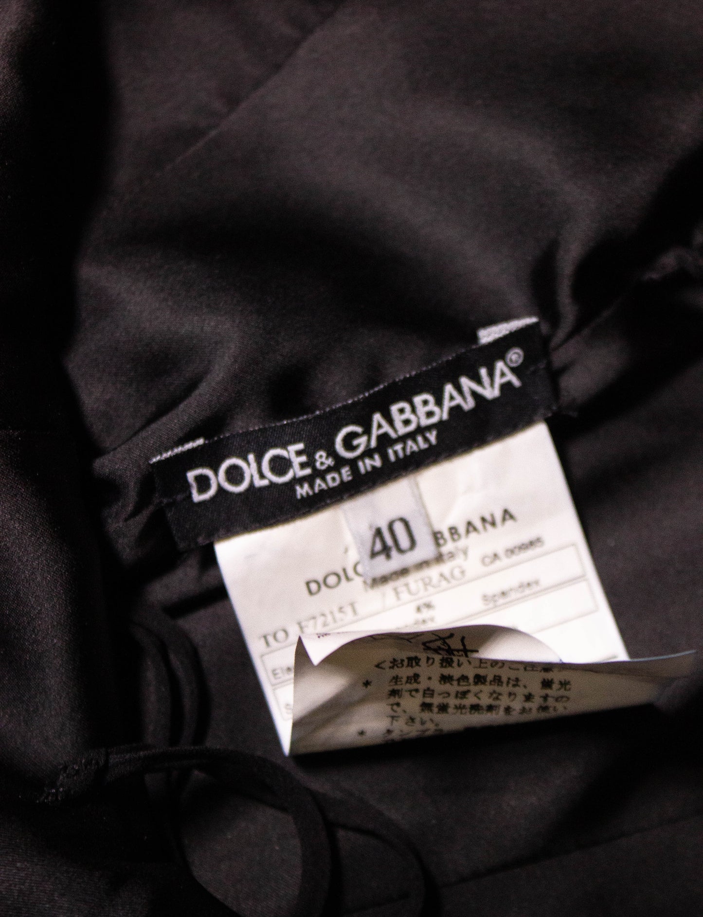 Dolce & Gabbana Satin Black Lace Bustier with Bow XS