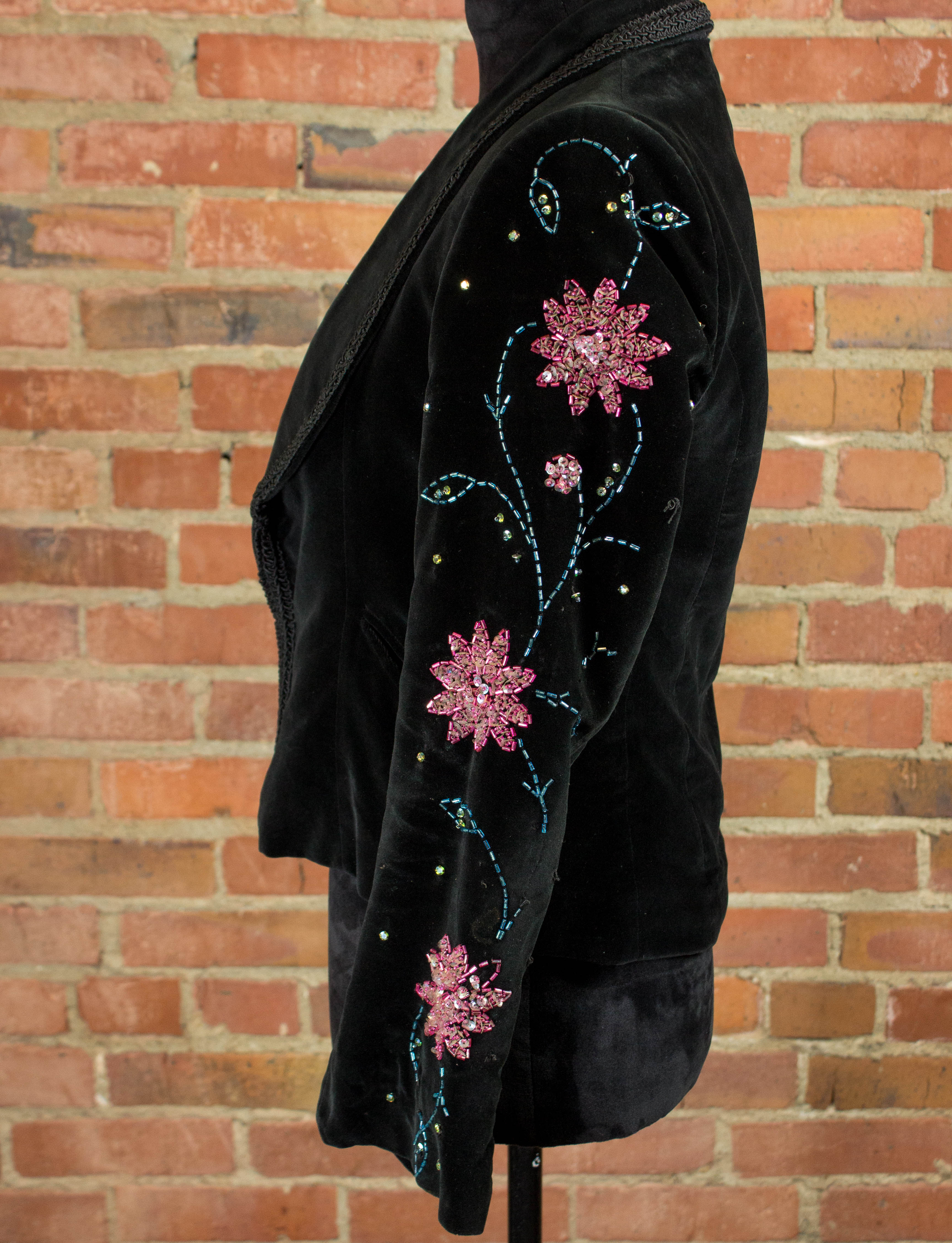 Vintage Granny Takes A Trip Black Velvet Bolero Jacket & Pants 70s Lou –  Black Shag Vintage