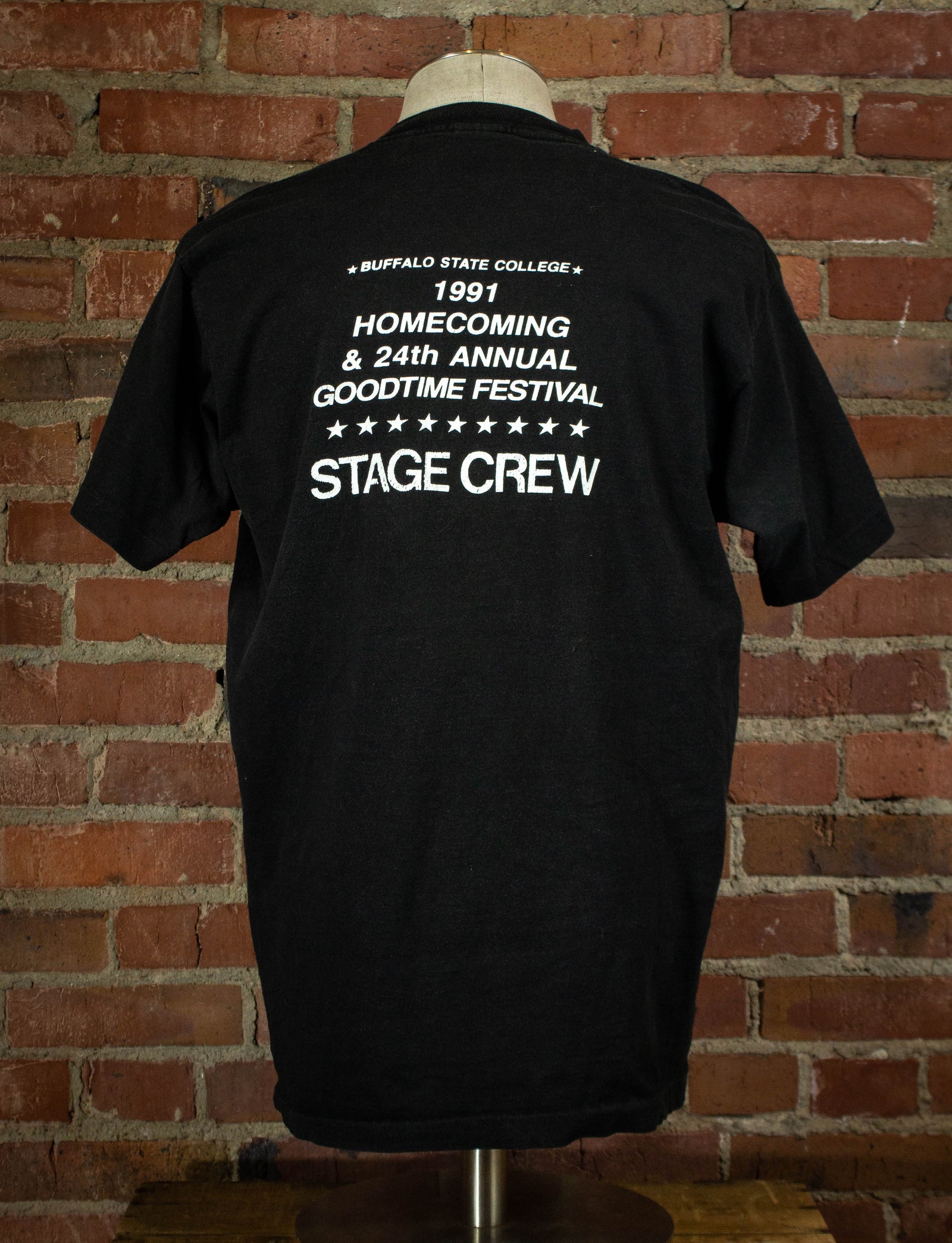 Vintage 1991 Buffalo State College Homecoming Goodtime Festival Stage Crew Shirt Unisex XL