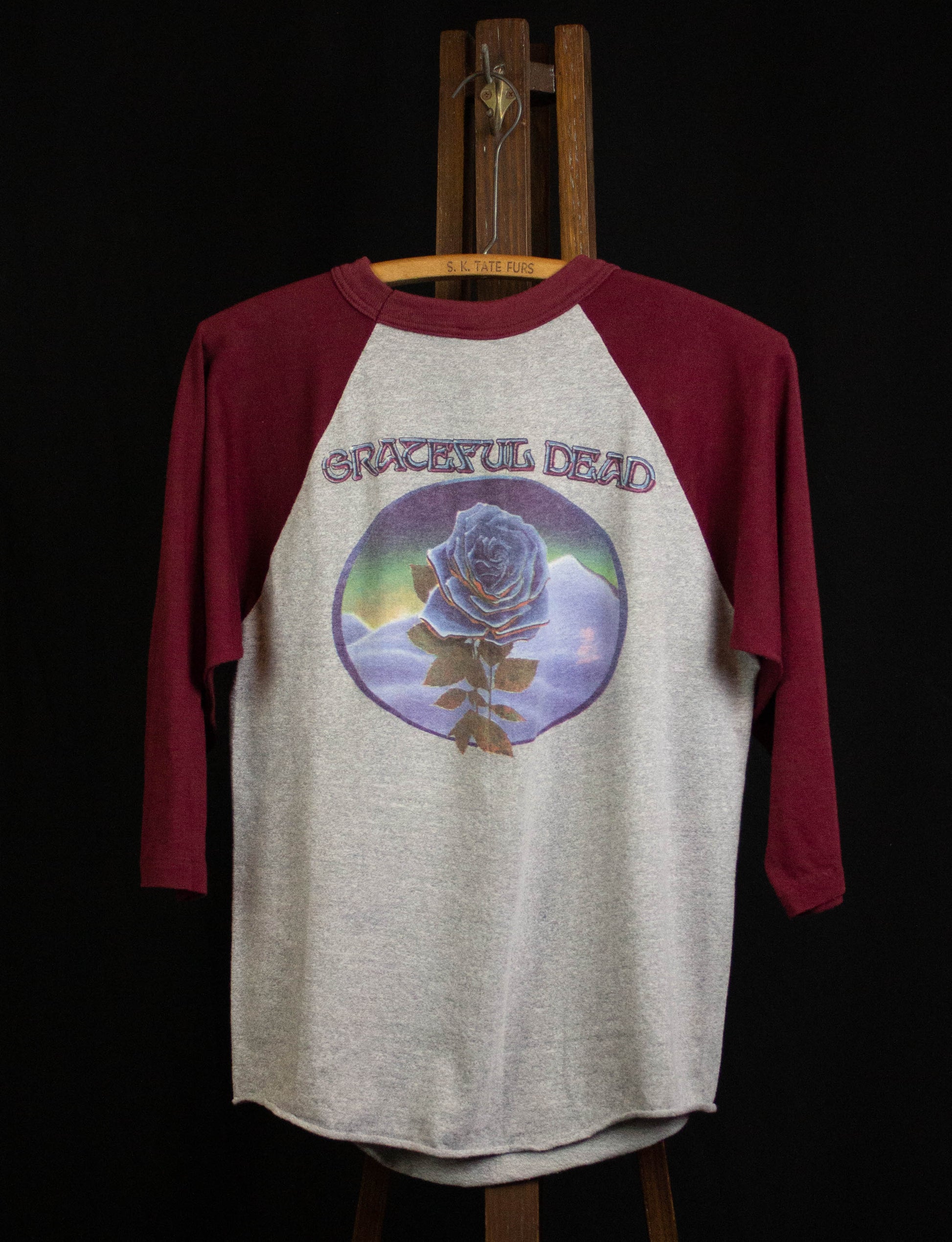 Vintage 1979 Grateful Dead Raglan Concert T Shirt Maroon and Gray Medium