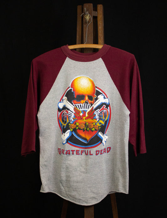 Vintage 1979 Grateful Dead Raglan Concert T Shirt Maroon and Gray Medium