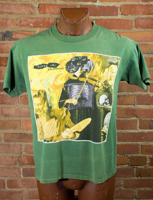 Green Day 1995 Insomniac Tour Green Concert T Shirt Unisex Large