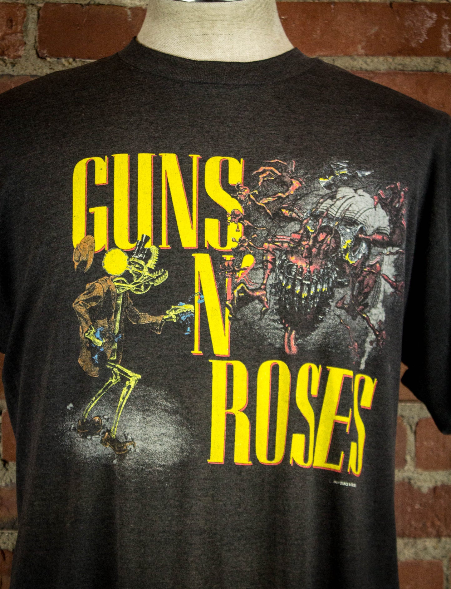 Vintage Guns N Roses 1987 1st Tour Dates Appetite For Destruction Tour Black Concert T Shirt XL