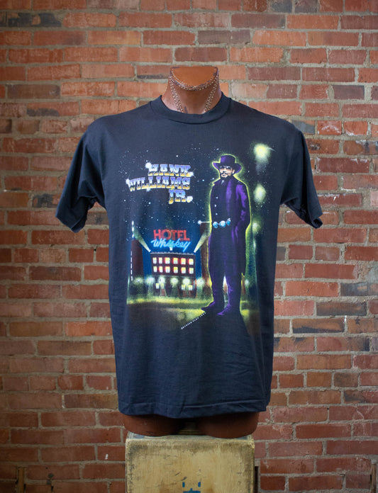 Vintage Hank Williams Jr Concert T Shirt 1992 Hotel Whiskey Black XL