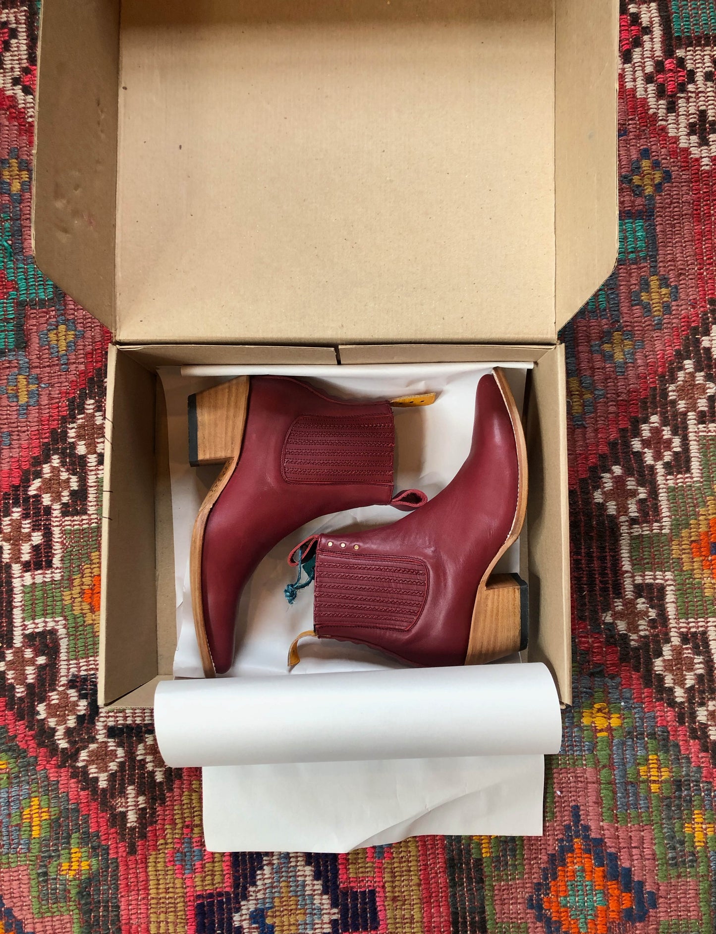 Blood Red Leather PS Kaufman Women's Chelsea Boots No.1001 Freeway