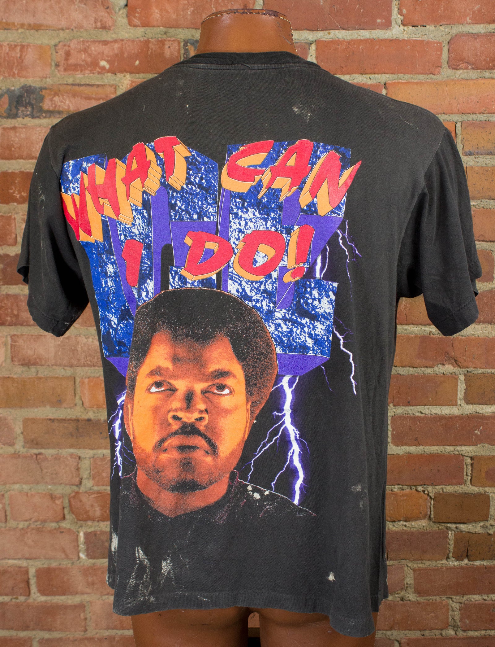Ice Cube 1995 Custom Destroyed What Can I Do Bleached Black Bootleg Rap Tee Concert T Shirt Unisex XL