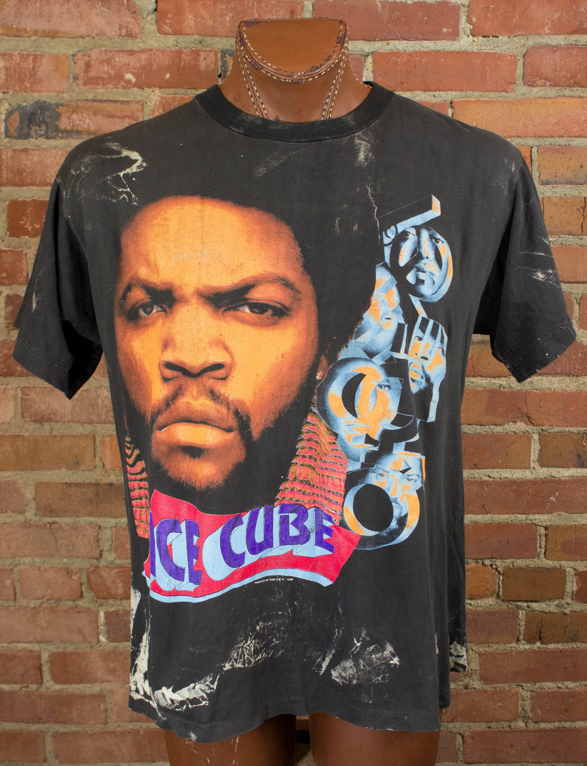 Ice Cube 1995 Custom Destroyed What Can I Do Bleached Black Bootleg Rap Tee Concert T Shirt Unisex XL