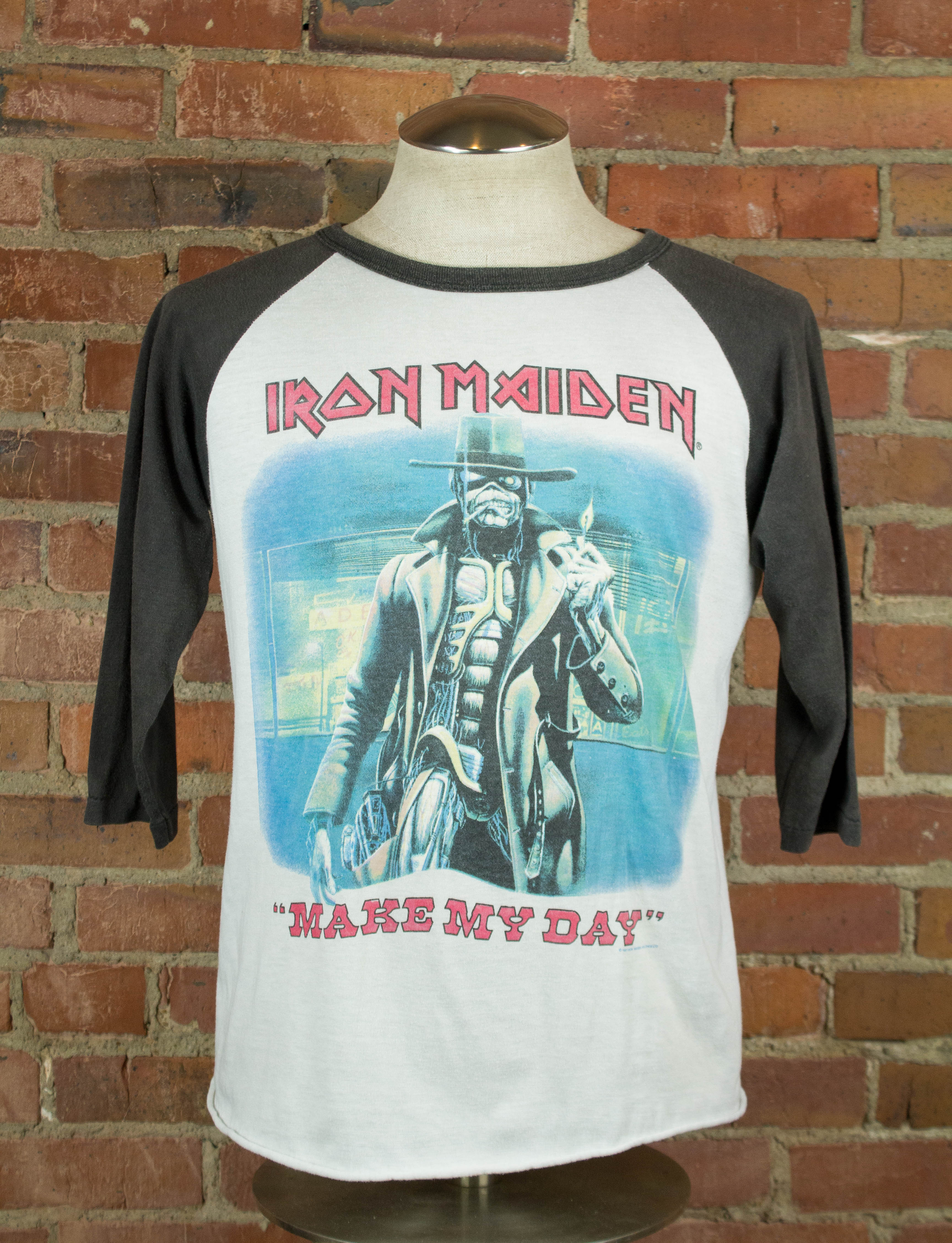 Vintage Iron Maiden 1987 Make My Day Concert T Shirt Jersey Unisex Small  Medium