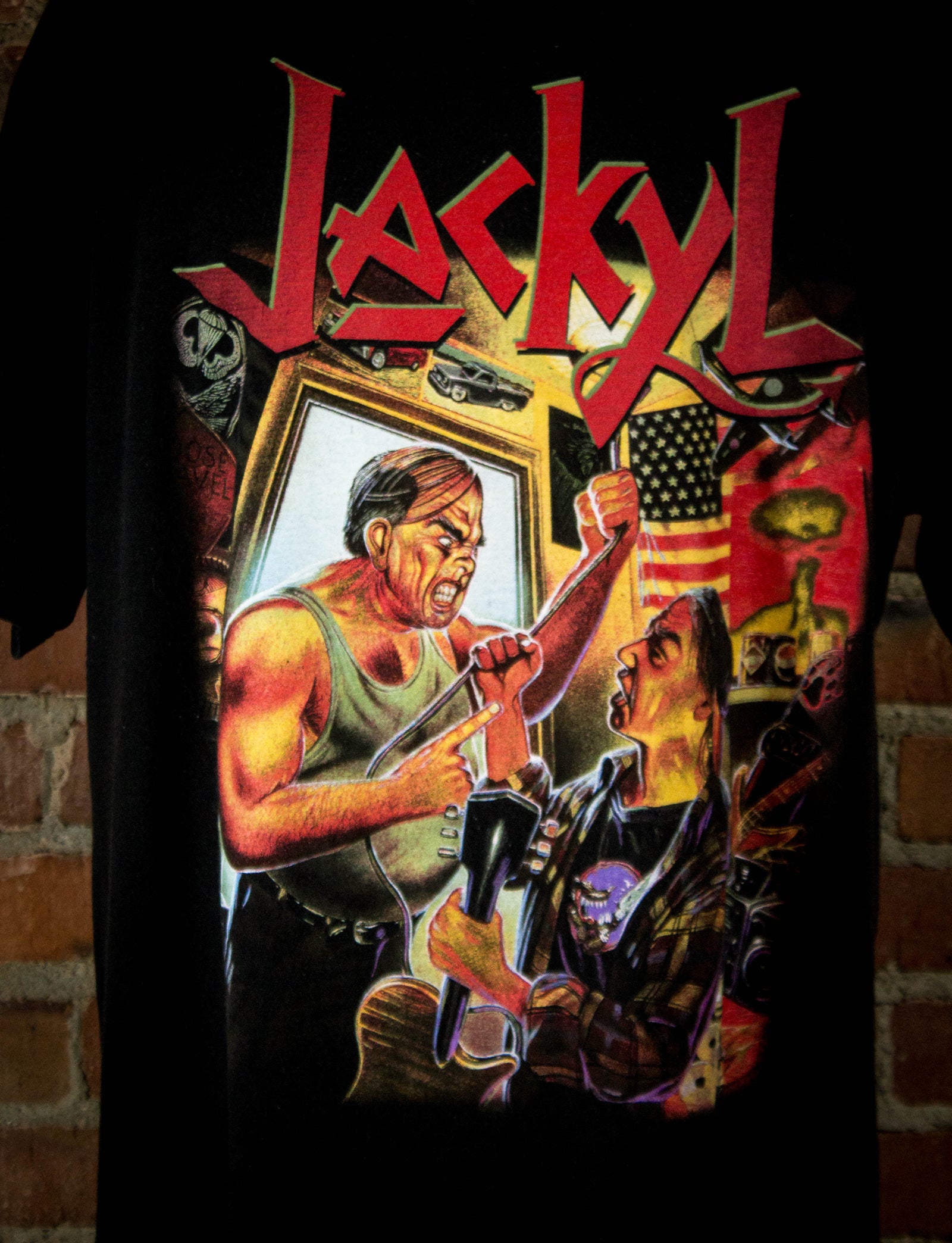 Vintage 1994 Jackyl When Push Comes To Shove Black Concert T Shirt Unisex XL