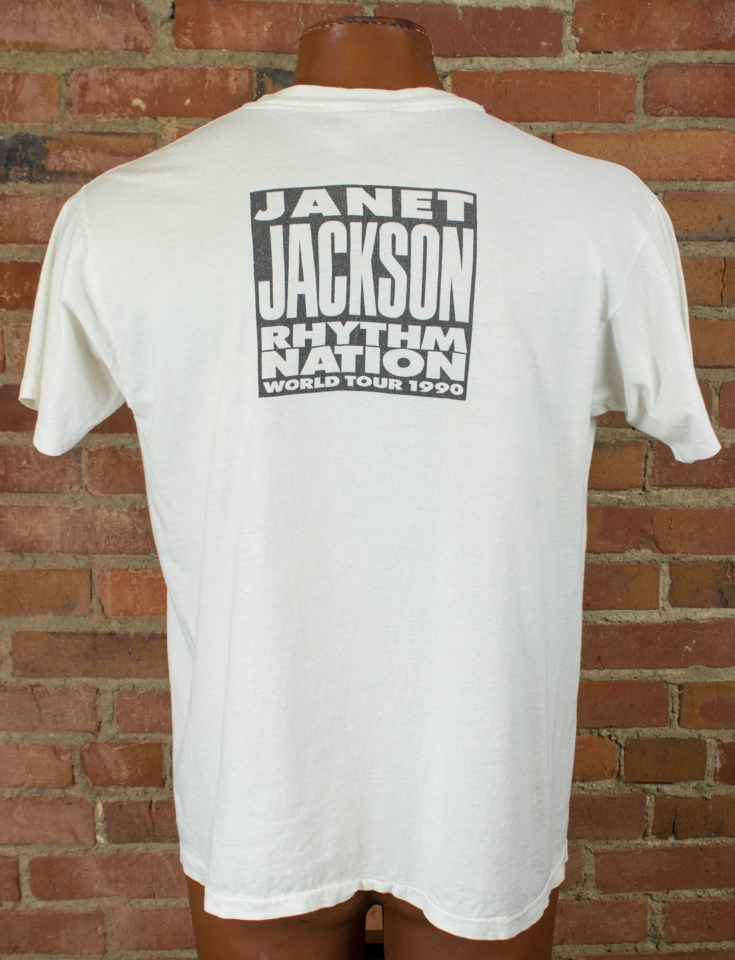 Janet Jackson 1990 Rhythm Nation World Tour White Rap Tee Concert T Shirt Unisex XL