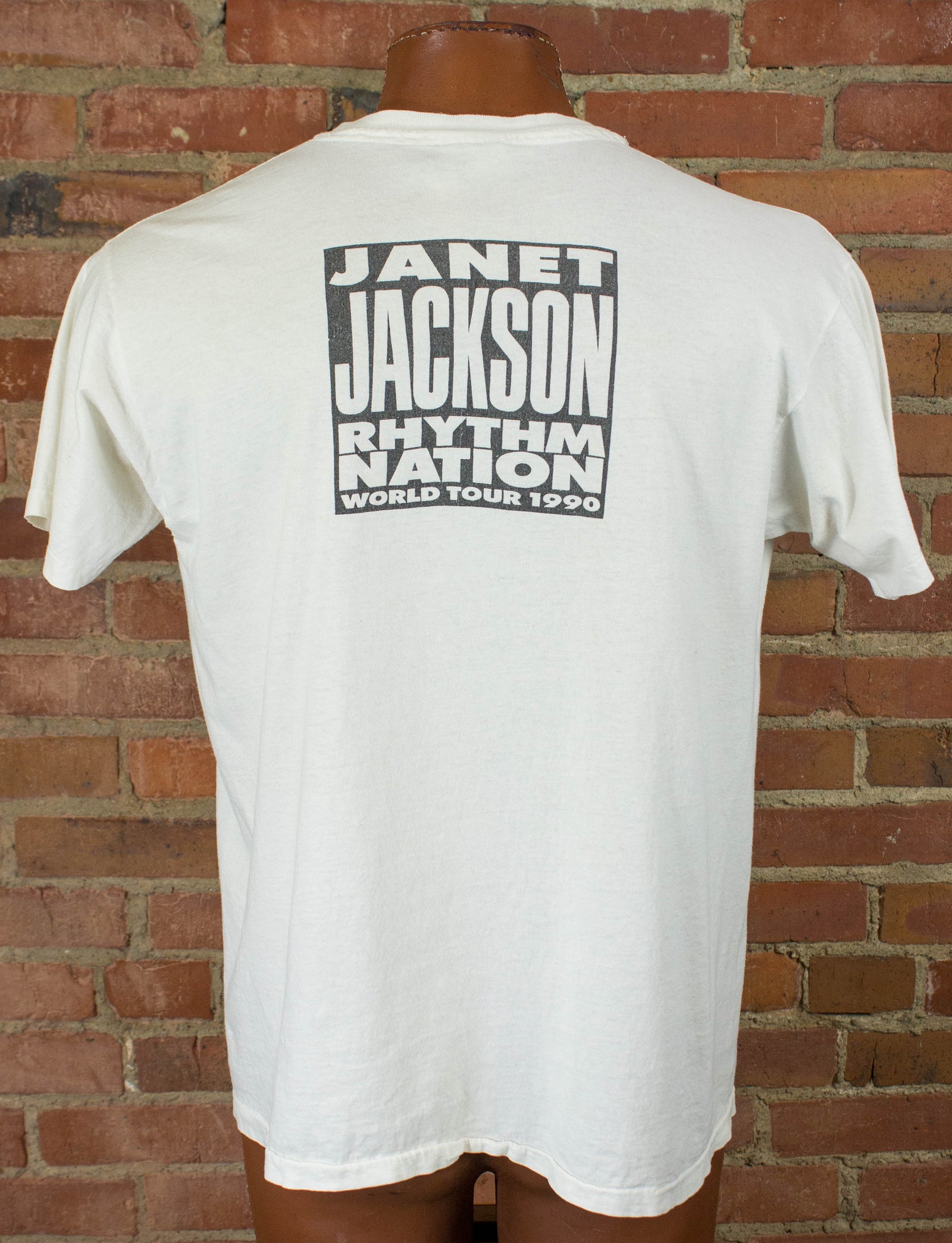 Janet Jackson 1990 Rhythm Nation World Tour White Rap Tee Concert T Shirt  Unisex XL