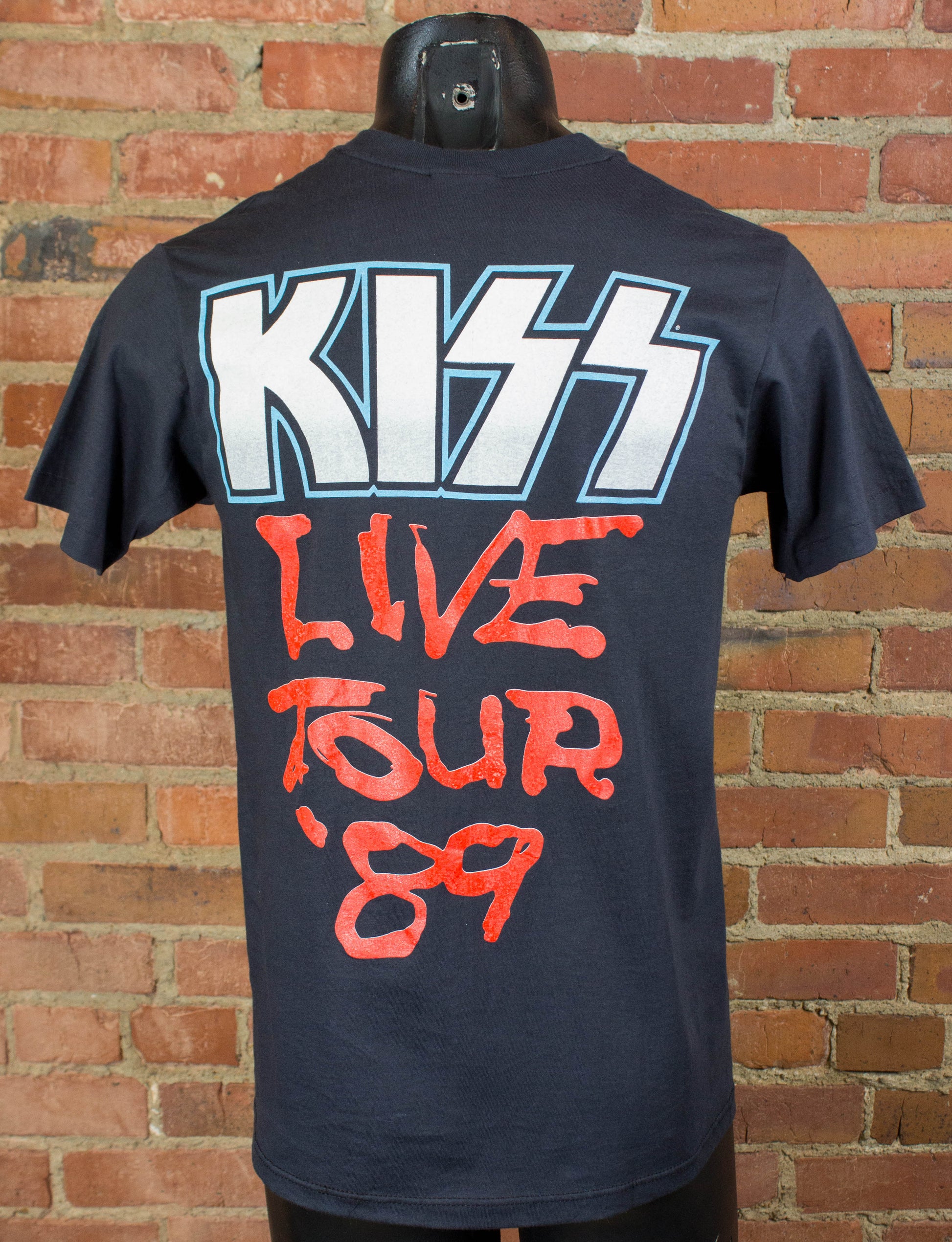 Kiss 1989 Live Tour Black and Red Concert T Shirt Unisex Small-Medium