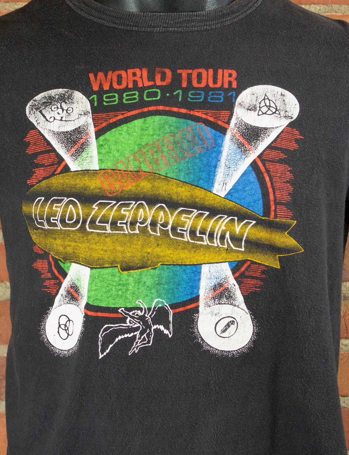 Vintage Led Zeppelin 1980 Cancelled World Tour Parking Lot Bootleg Concert T Shirt S/M