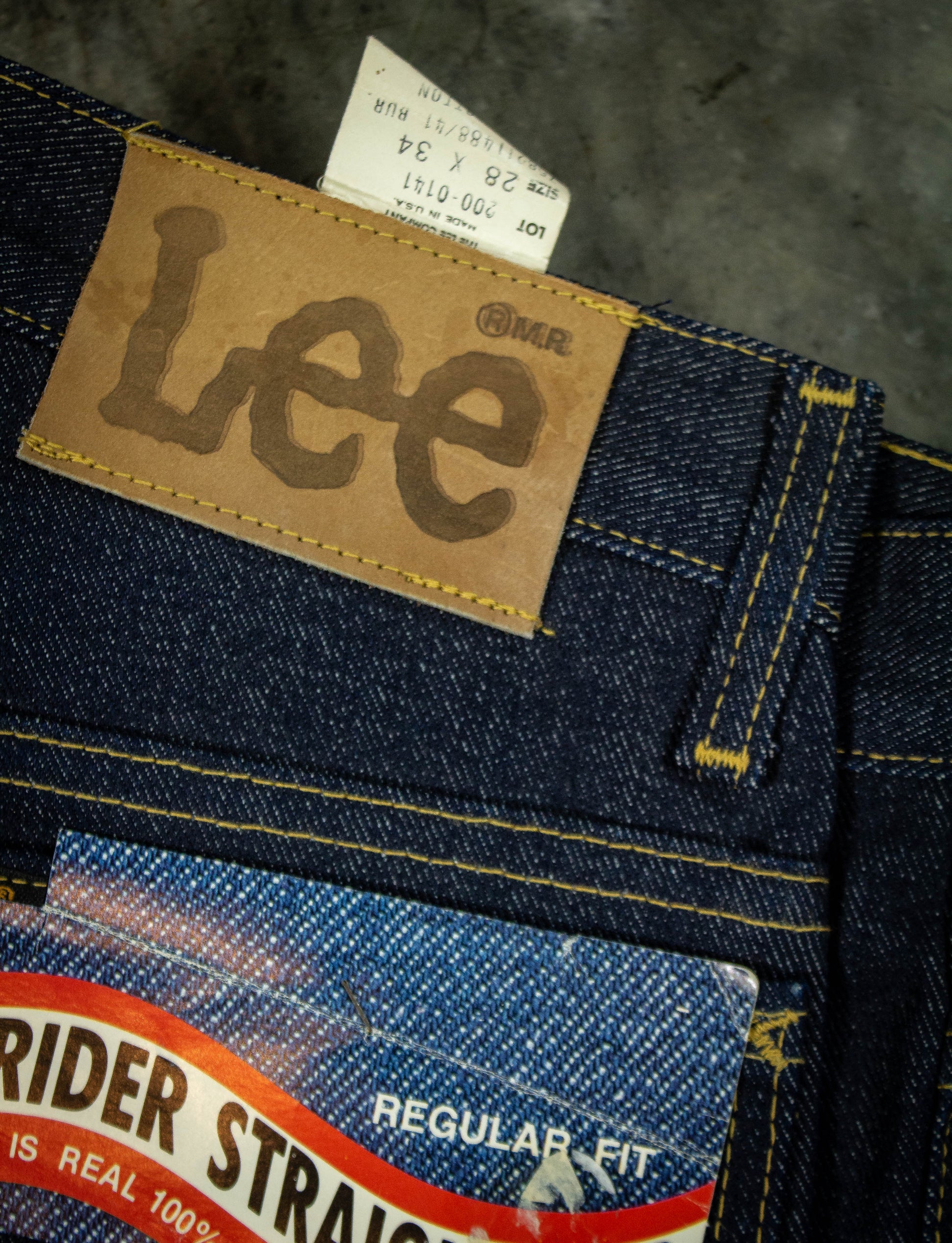 Vintage Deadstock Lee Rider Straight Leg Jeans 28 x 34 – Black Shag Vintage