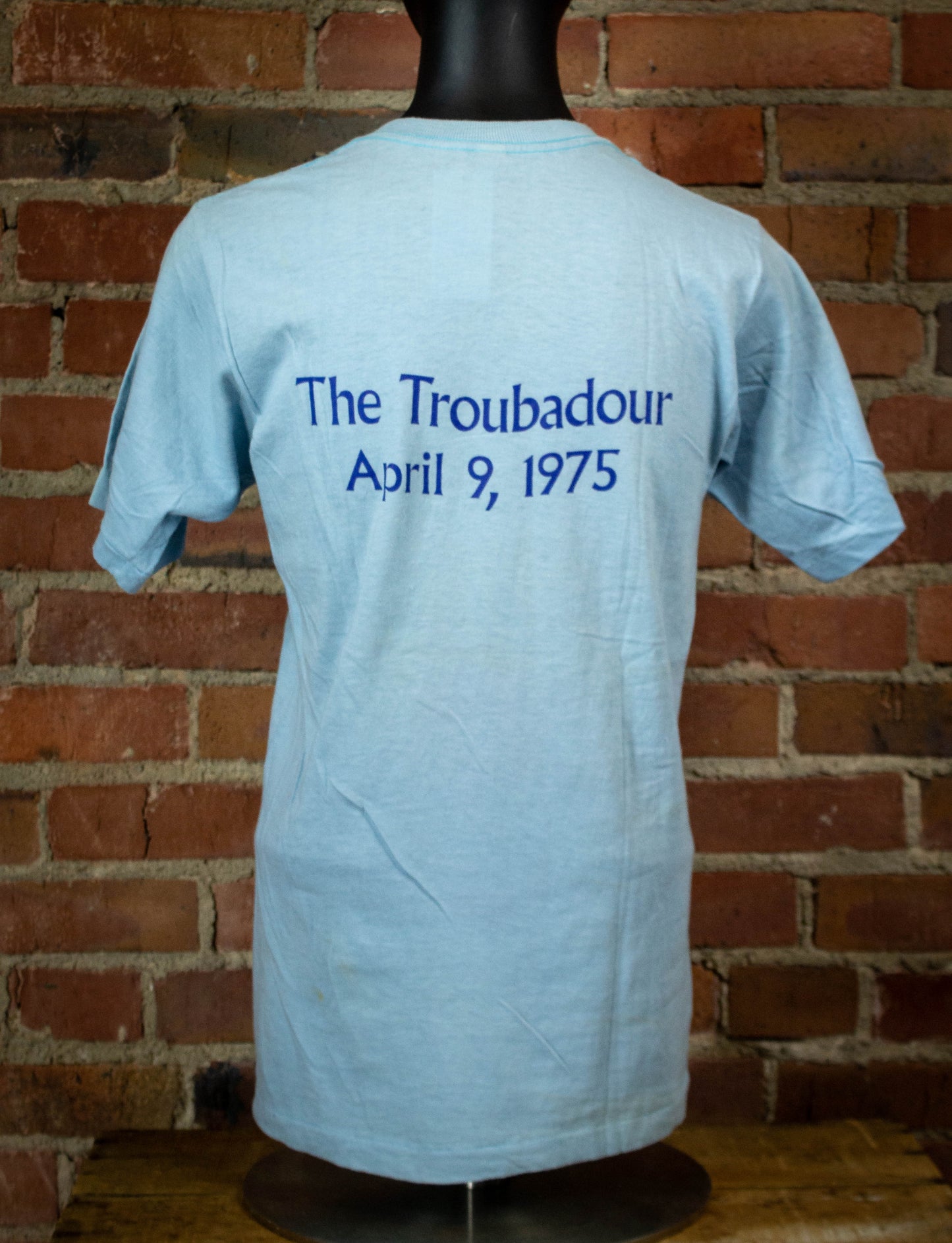Vintage 1975 Leo Sayer Just A Bot & His Long Tall Glasses Live At The Troubadour Baby Blue Concert T Shirt Small