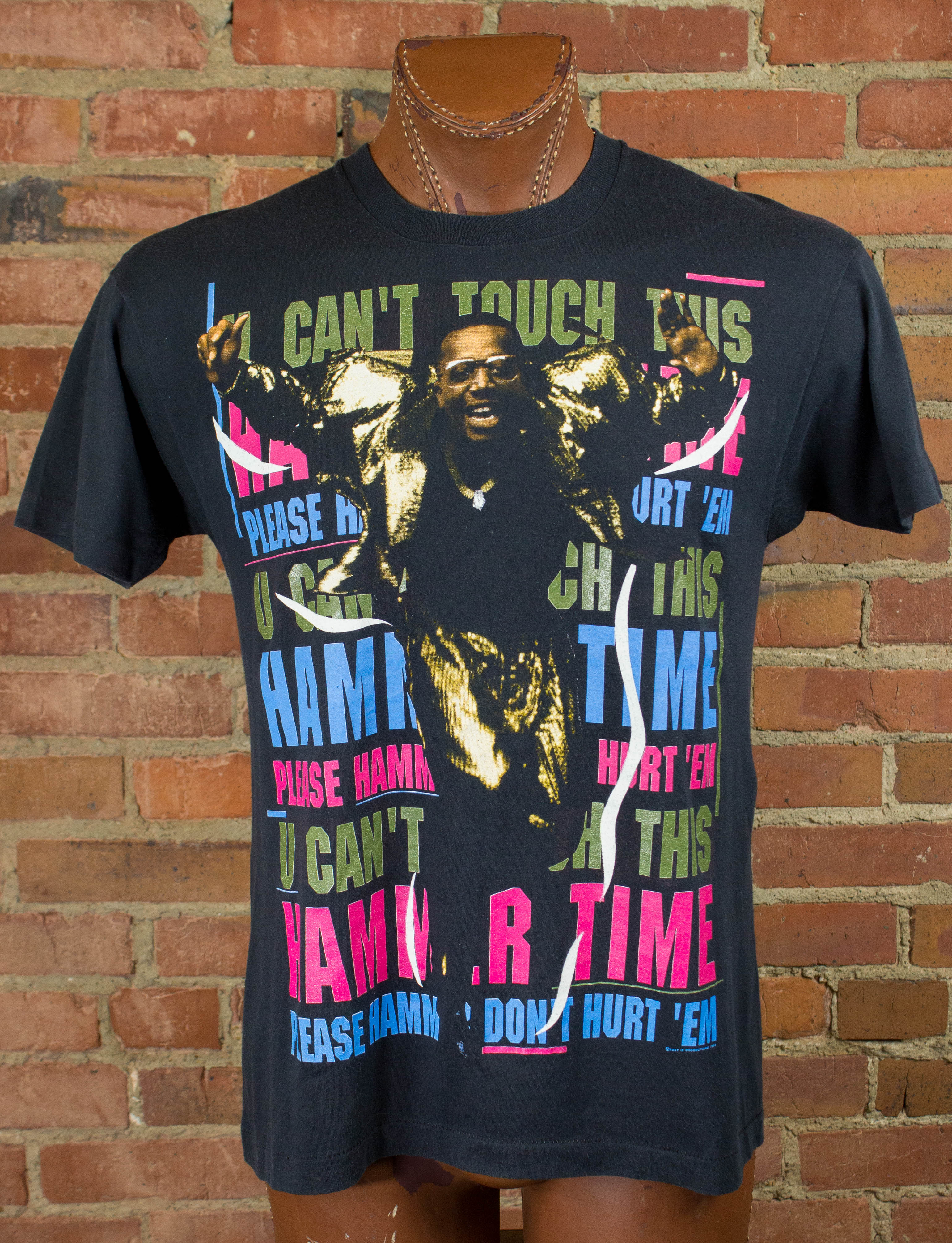 Vintage MC Hammer 1990 U Can't Touch This Black Rap Tee Concert T ShirtLarge