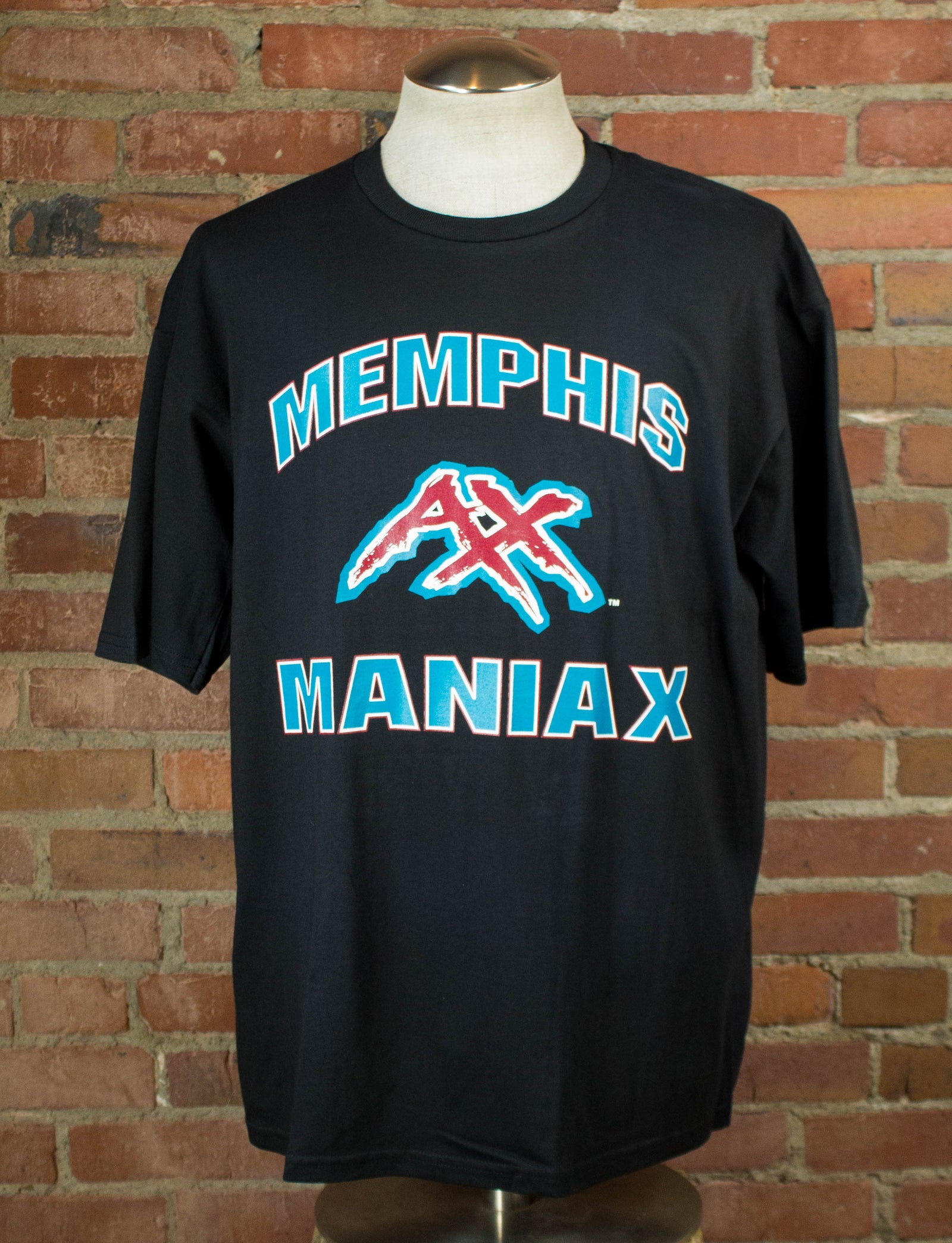 Vintage Original XFL Memphis Maniax Graphic T Shirt 2001 Unisex Xl Deadstock