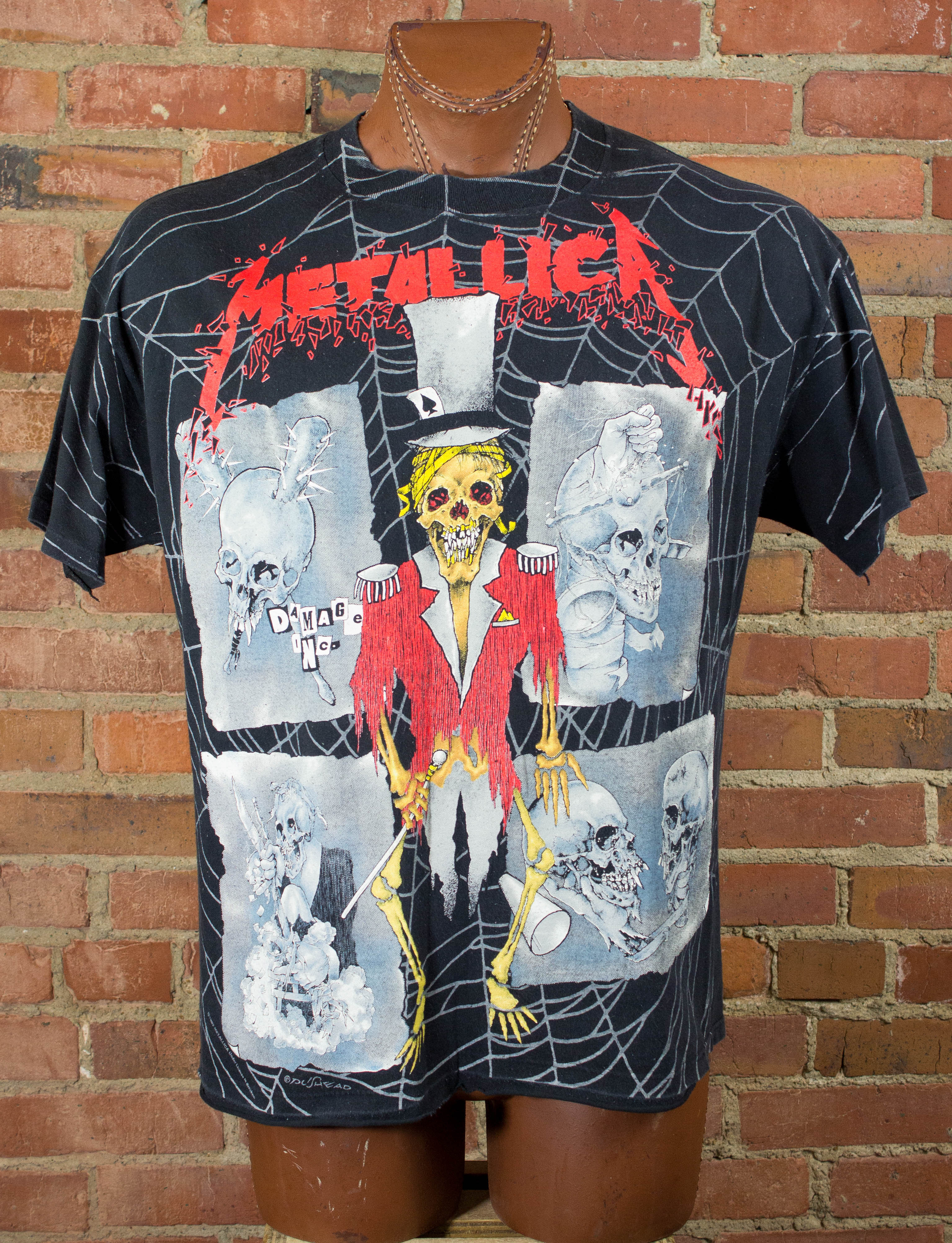 Vintage Metallica The Ringmaster Pushead All Over Print Concert T Shirt  1992 Black XL