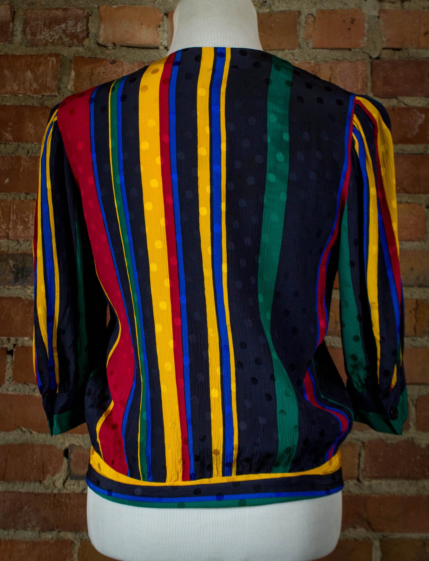 Vintage Givenchy Striped Blouse With Belt Size 1D (Small)