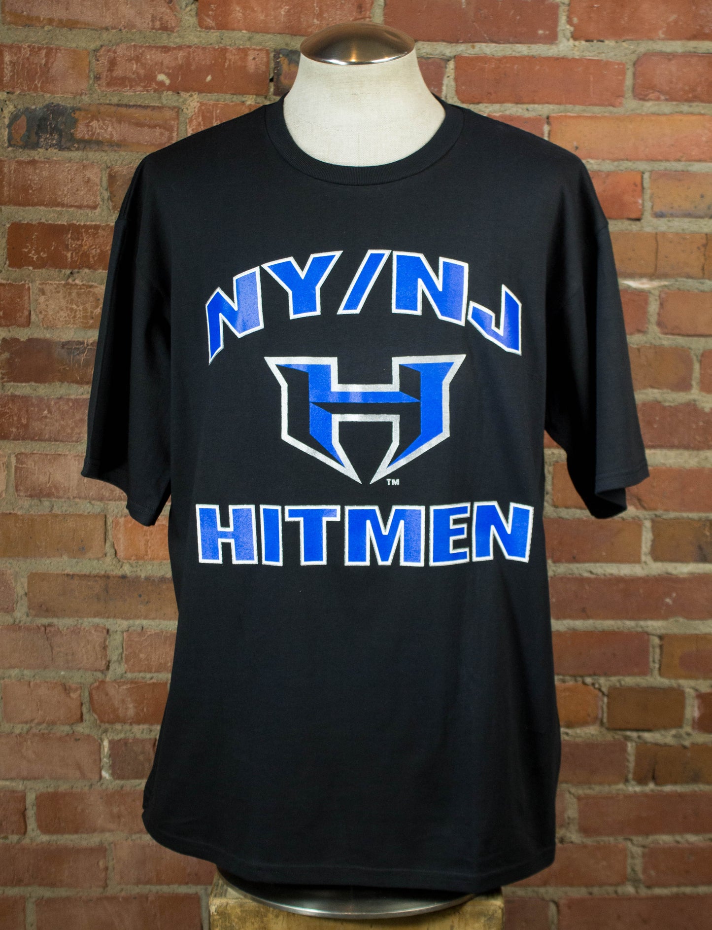 Vintage Original XFL NY/NJ Hitmen Graphic T Shirt 2001 Unisex XL Deadstock