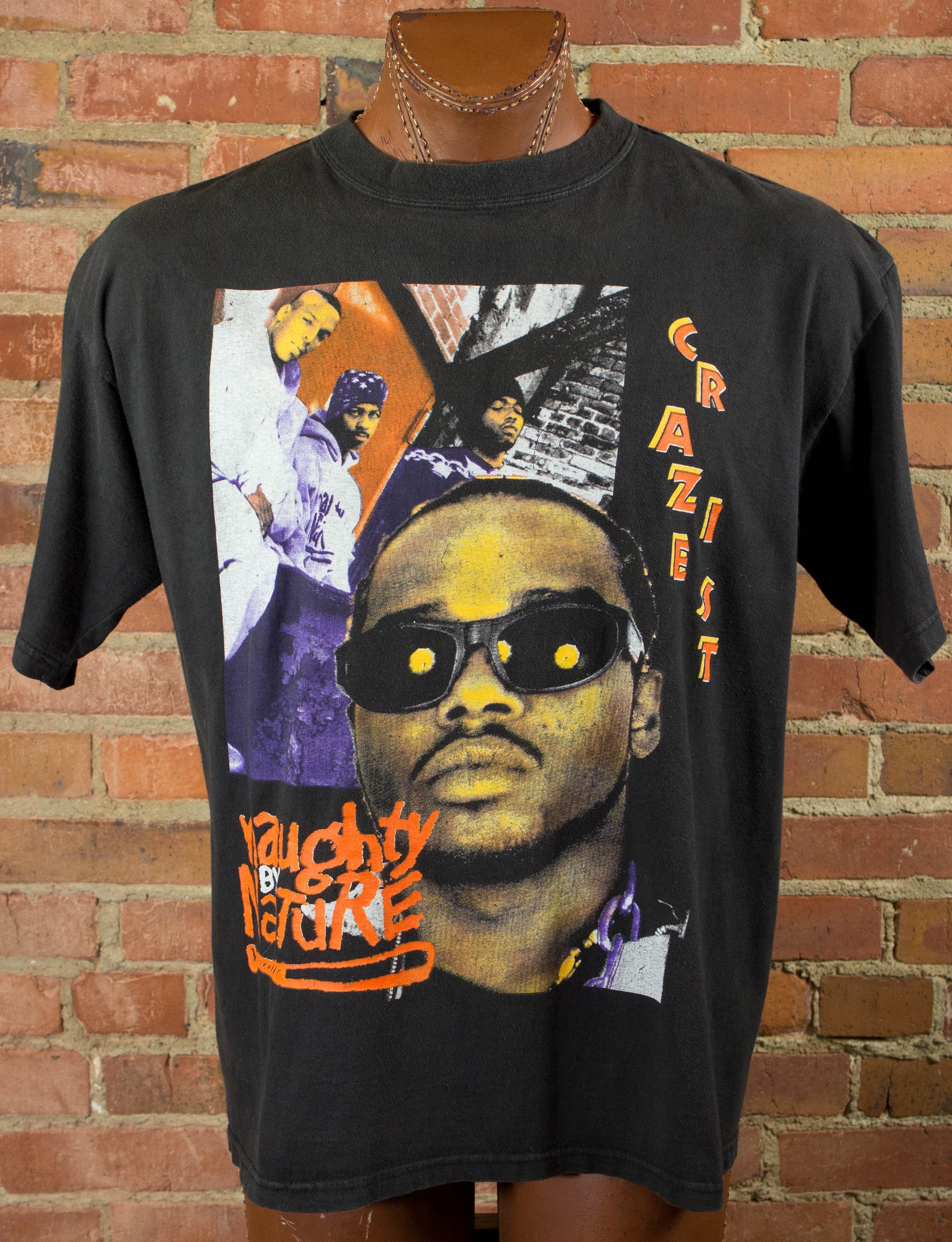 Naughty By Nature 90s Craziest Bootleg Black Rap Tee Concert T 