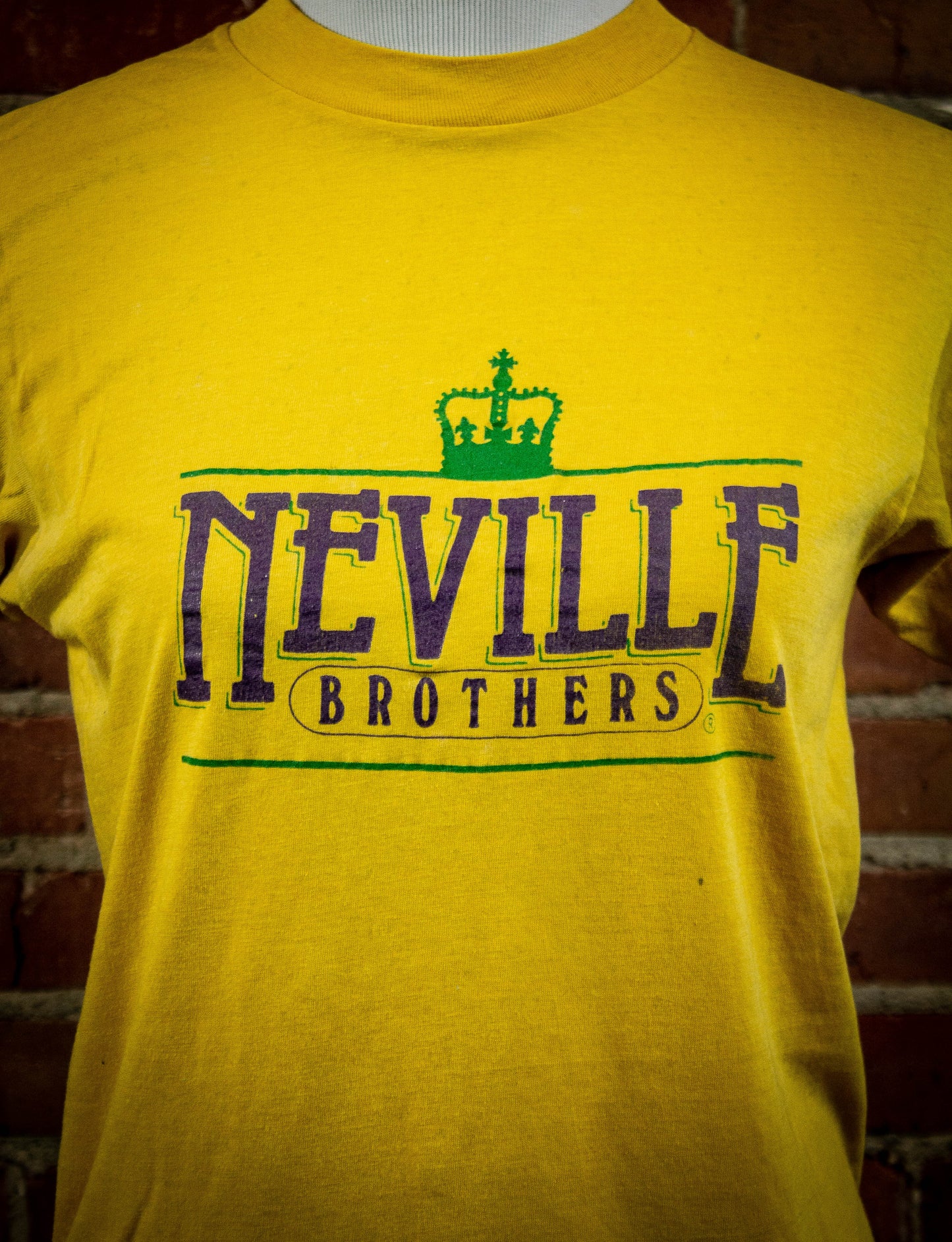Vintage Early 80's Neville Bro's Yellow Concert T Shirt Unisex Small