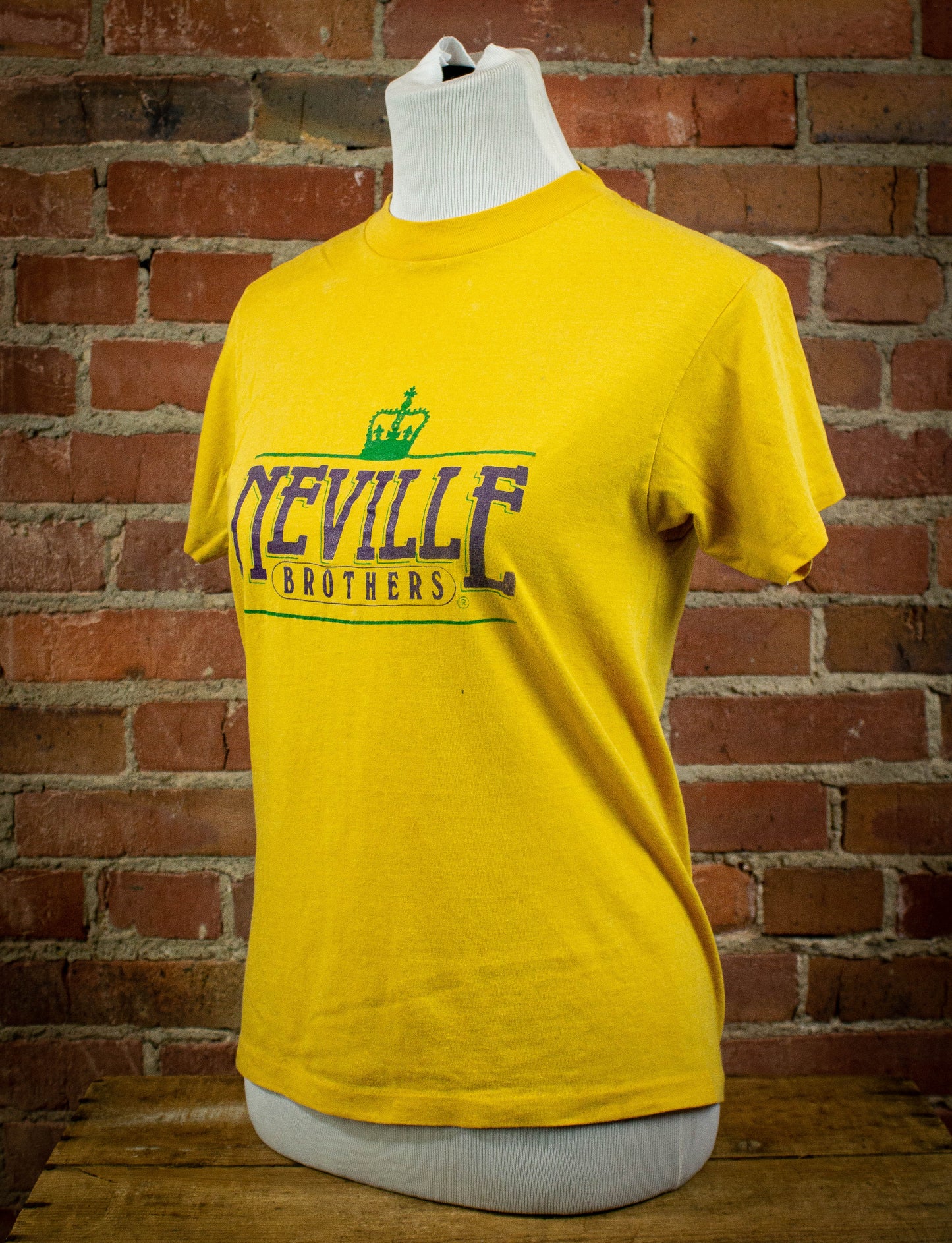 Vintage Early 80's Neville Bro's Yellow Concert T Shirt Unisex Small
